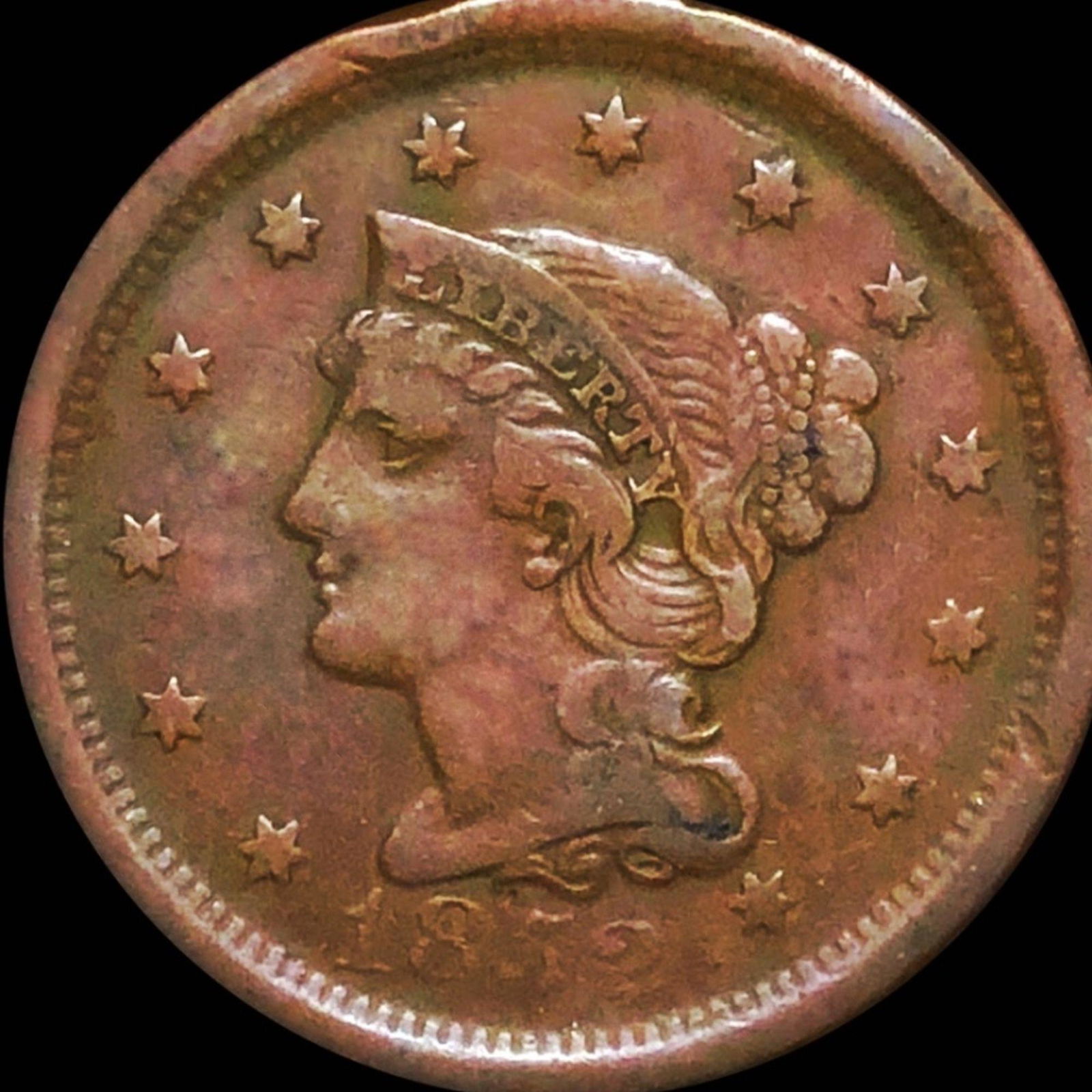 1852 Braided Hair Large Cent LIGHTLY CIRCULATED (1 of 2)