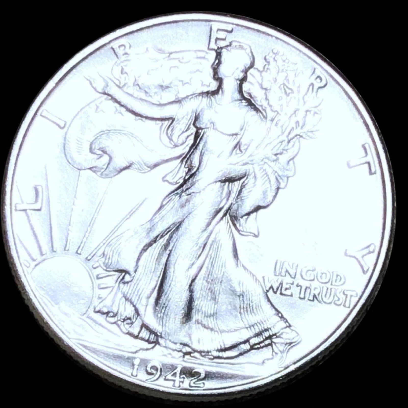 1942-D Walking Half Dollar ABOUT UNCIRCULATED (1 of 2)