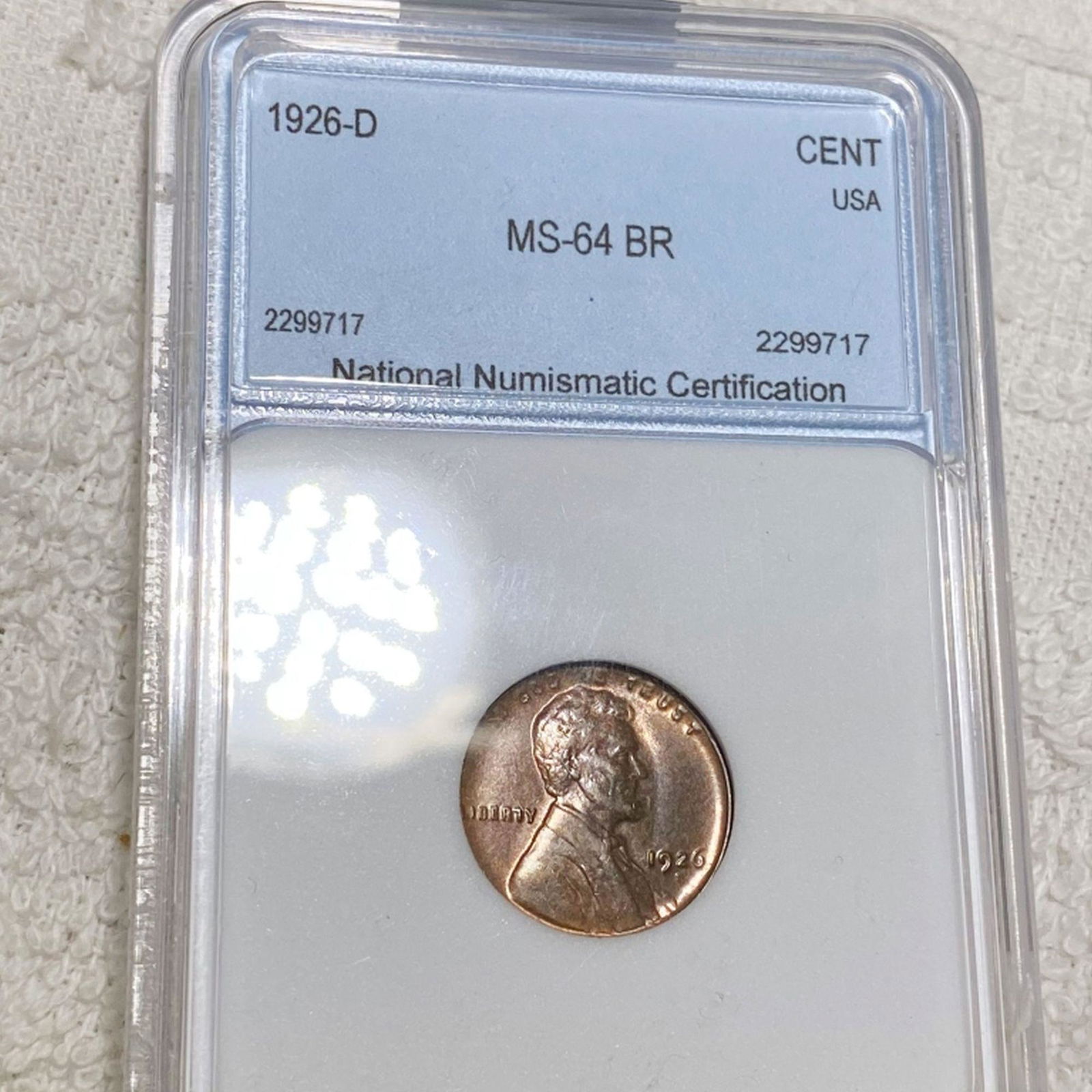 1926-D Lincoln Wheat Penny NNC - MS 64 BR (1 of 2)
