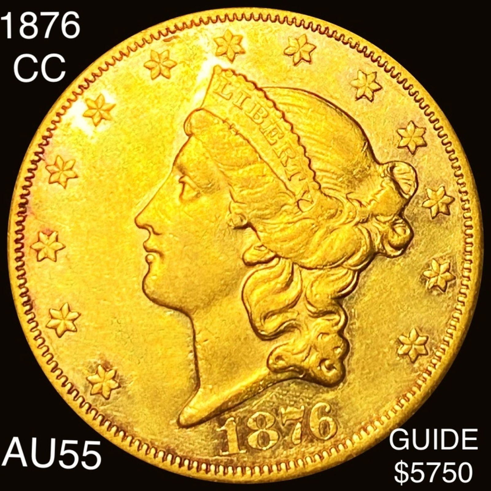 1876-CC $20 Gold Double Eagle CHOICE AU (1 of 2)