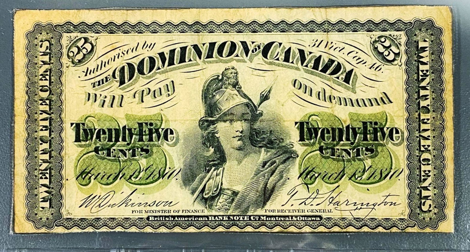 1810 Canadian 25 Cents Bill ABOUT UNC: 1810 Canadian 25 Cents Bill ABOUT UNC