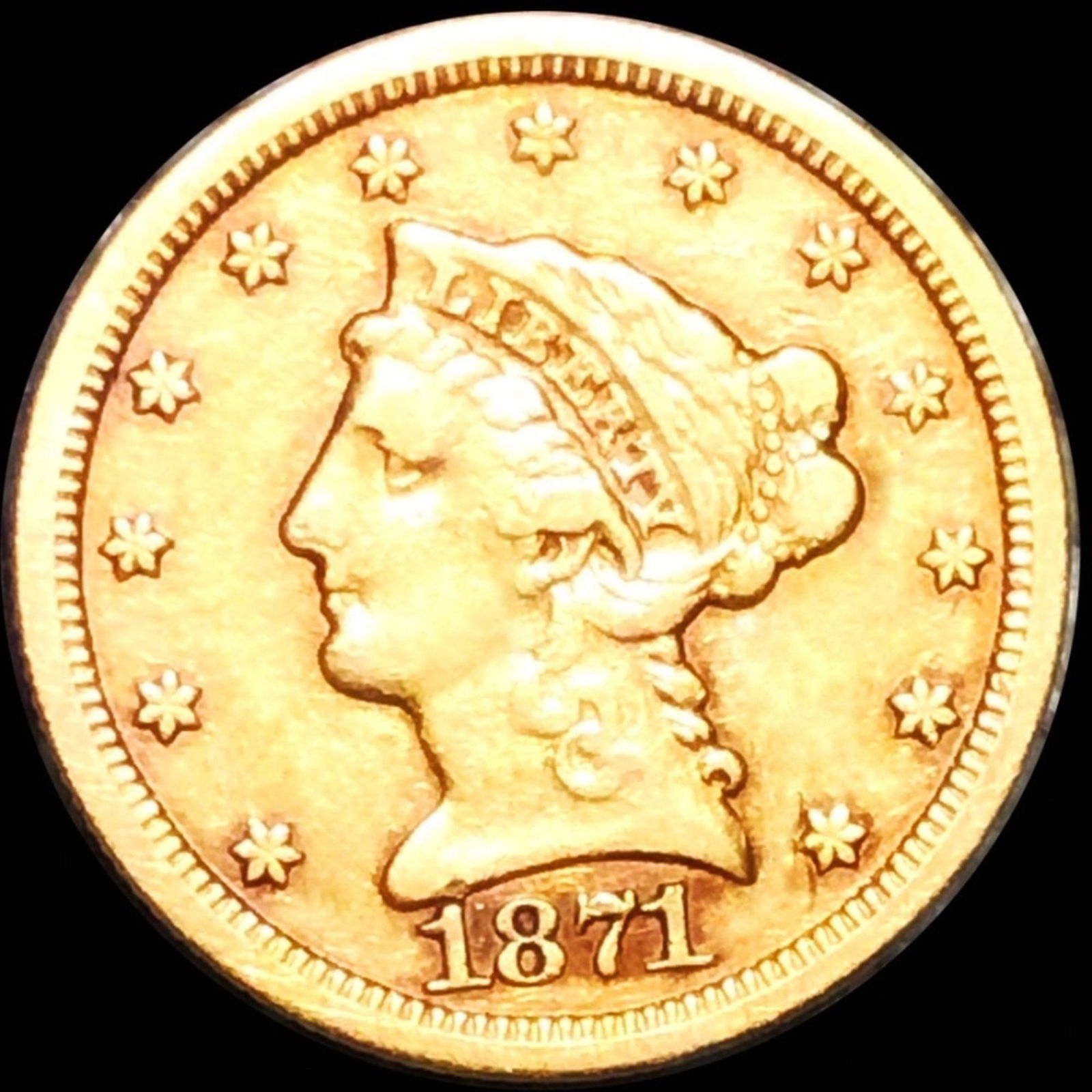 1871-S $2.50 Gold Quarter Eagle LIGHTLY CIRCULATED (1 of 2)