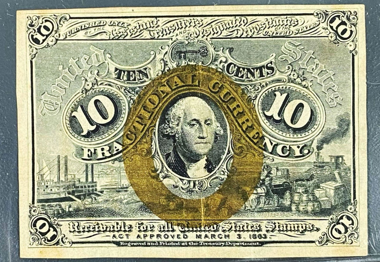 1863 US Fractional Currency 10 Cents Bill UNC (1 of 2)