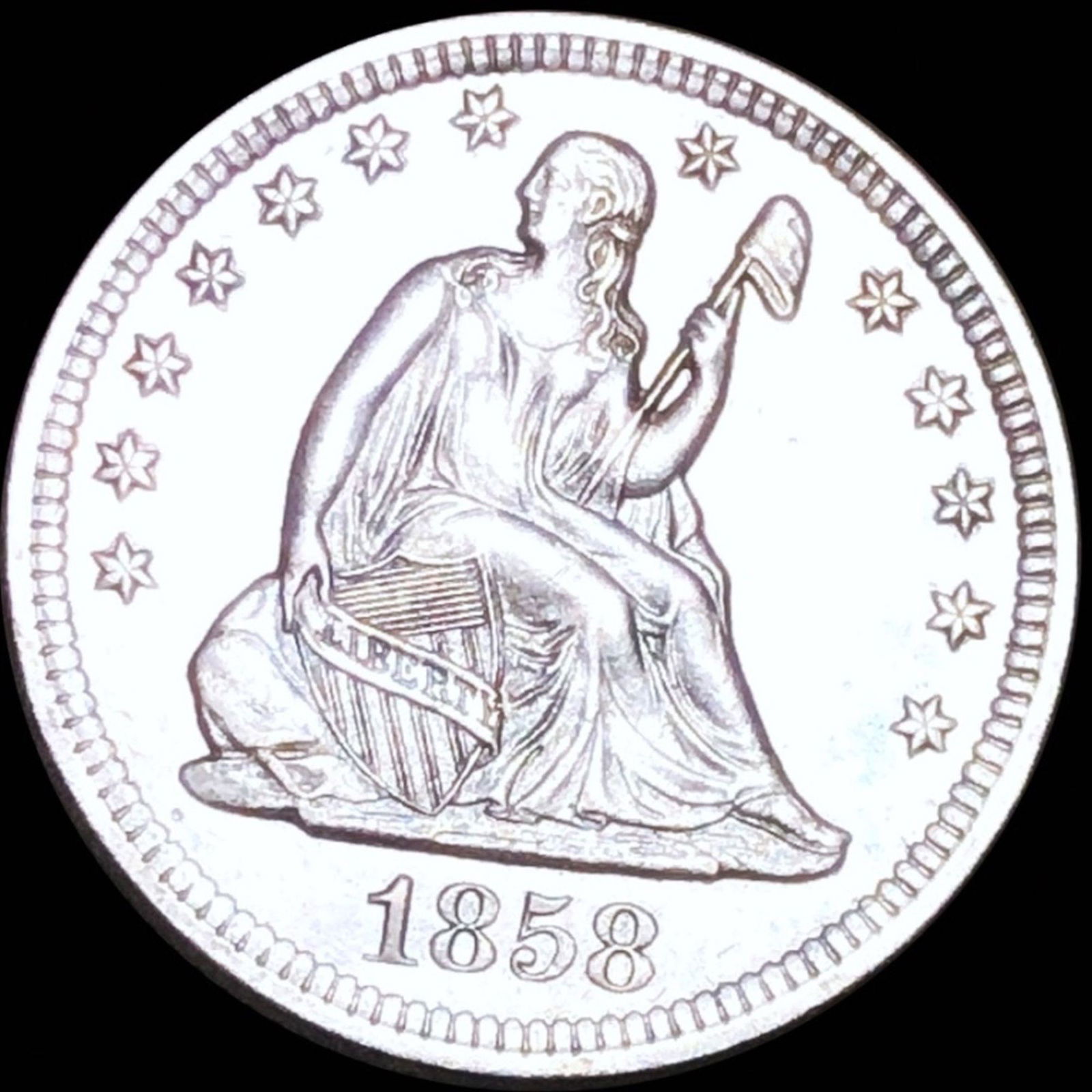 1858-O Seated Liberty Quarter UNCIRCULATED (1 of 2)