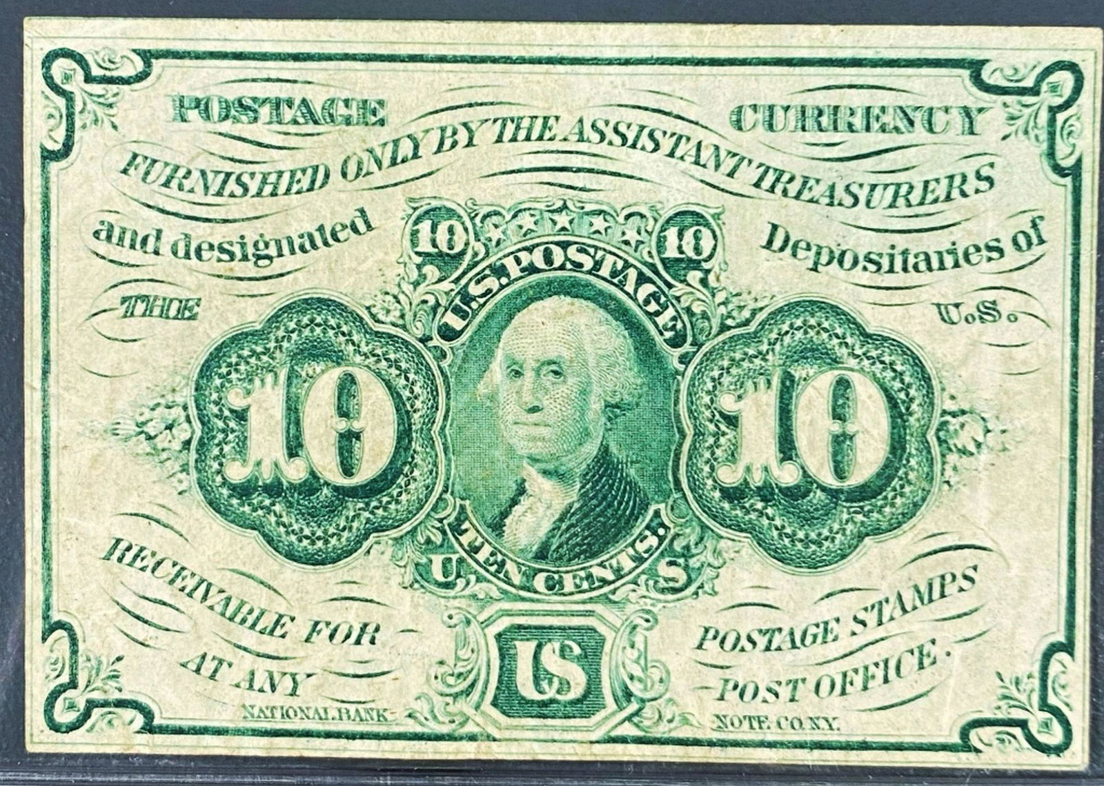 1862 Postage Currency 10 Cents Bill UNCIRCULATED (1 of 2)