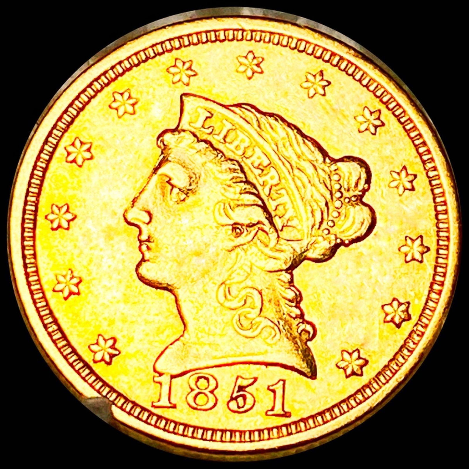 1851 $2.50 Gold Quarter Eagle CLOSELY UNC (1 of 2)