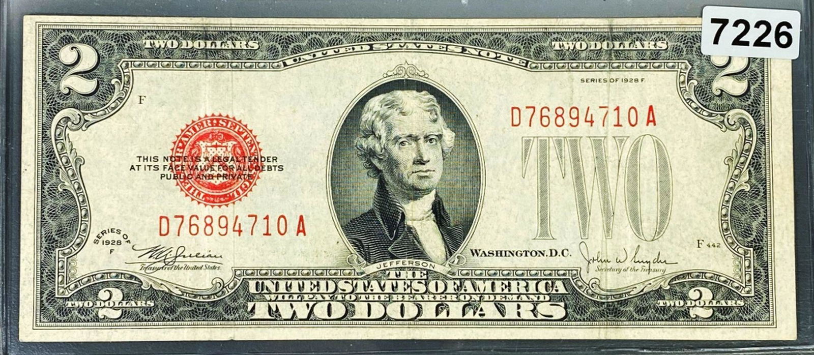 1928 $2 Red Seal Bill CLOSELY UNCIRCULATED (1 of 2)