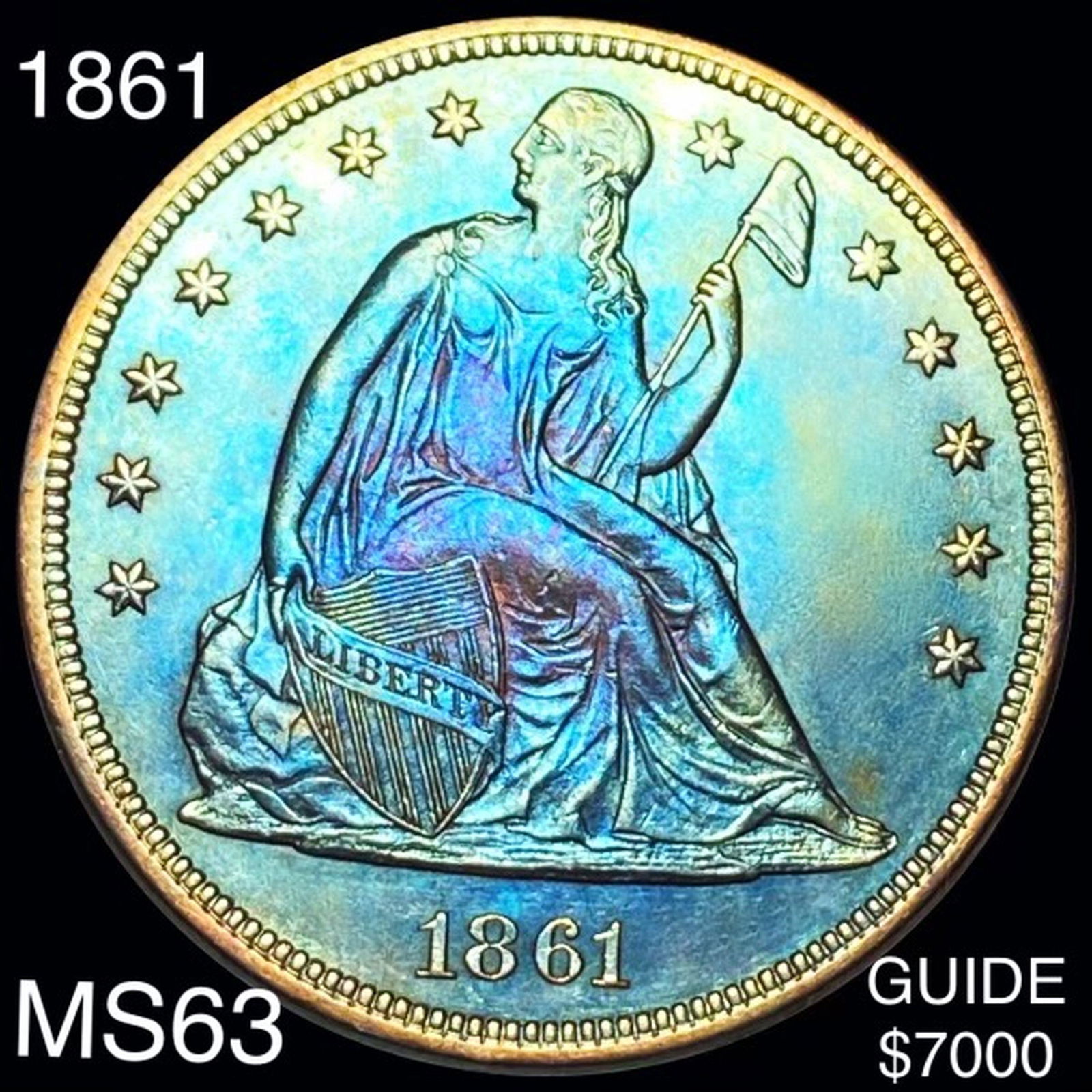 1861 Seated Liberty Dollar CHOICE BU (1 of 2)