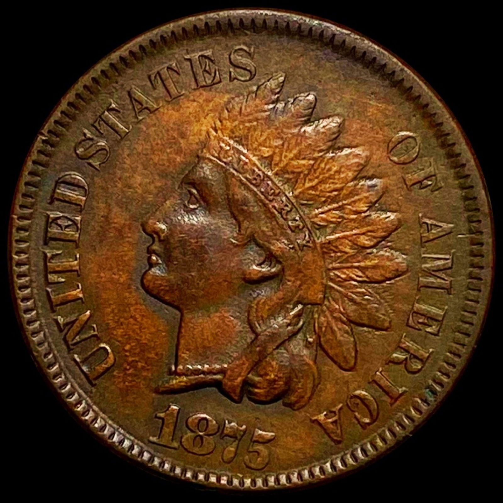 1875 Indian Head Penny CLOSELY UNCIRCULATED (1 of 2)