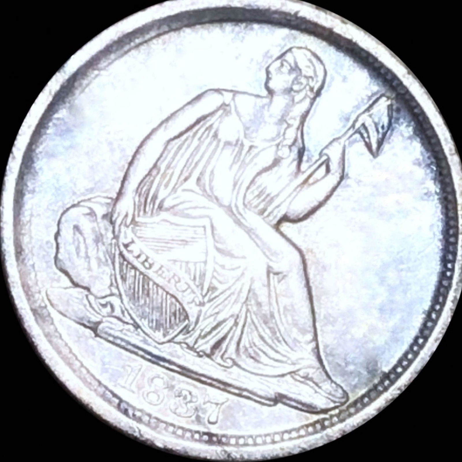 1837 Seated Liberty Half Dime CHOICE PROOF (1 of 2)