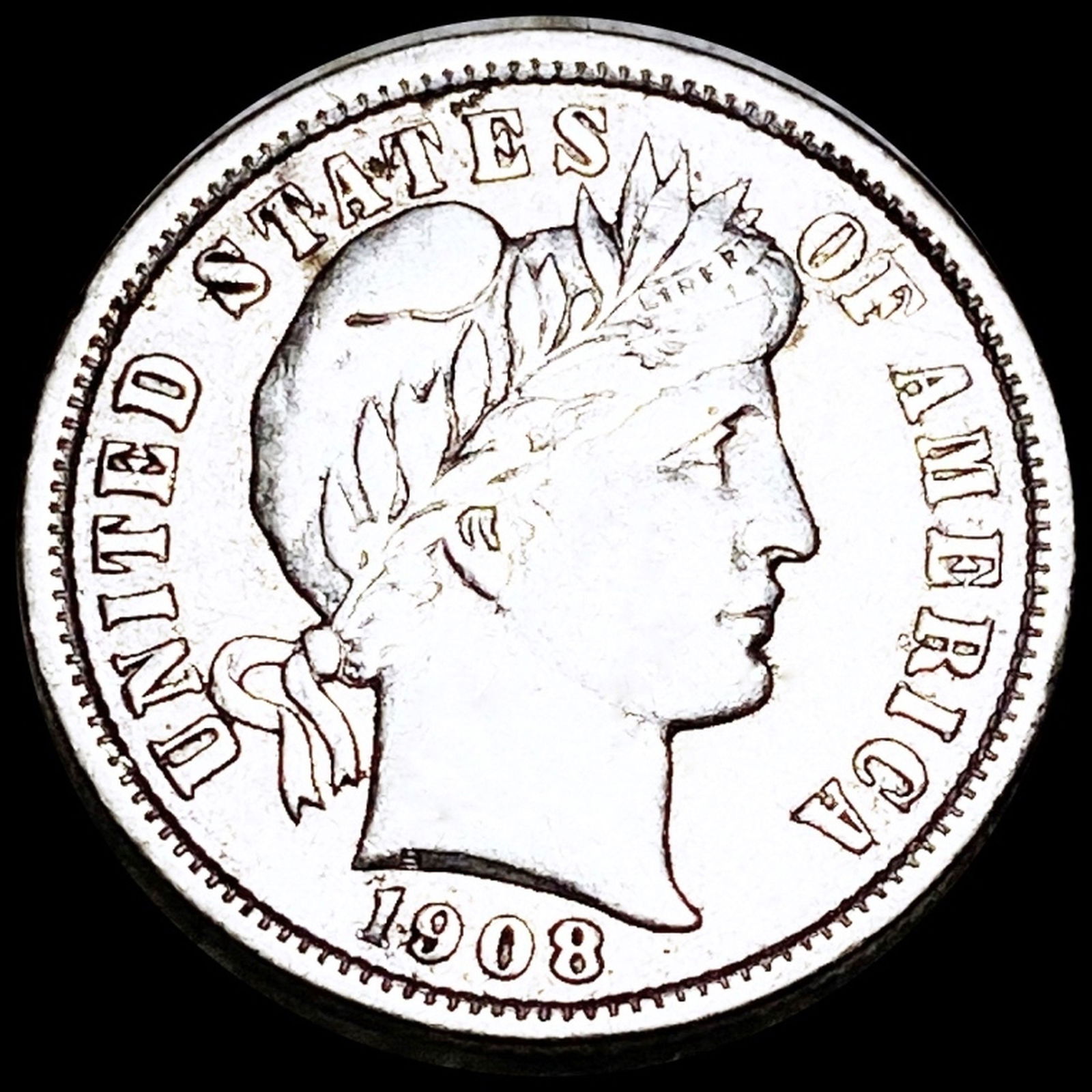 1908-D Barber Silver Dime LIGHTLY CIRCULATED (1 of 2)