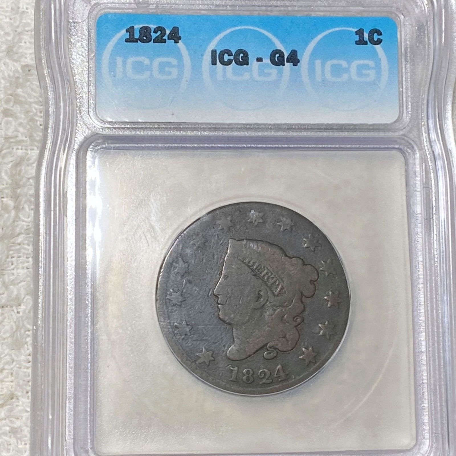 1824 Coronet Head Large Cent ICG - G4 (1 of 2)