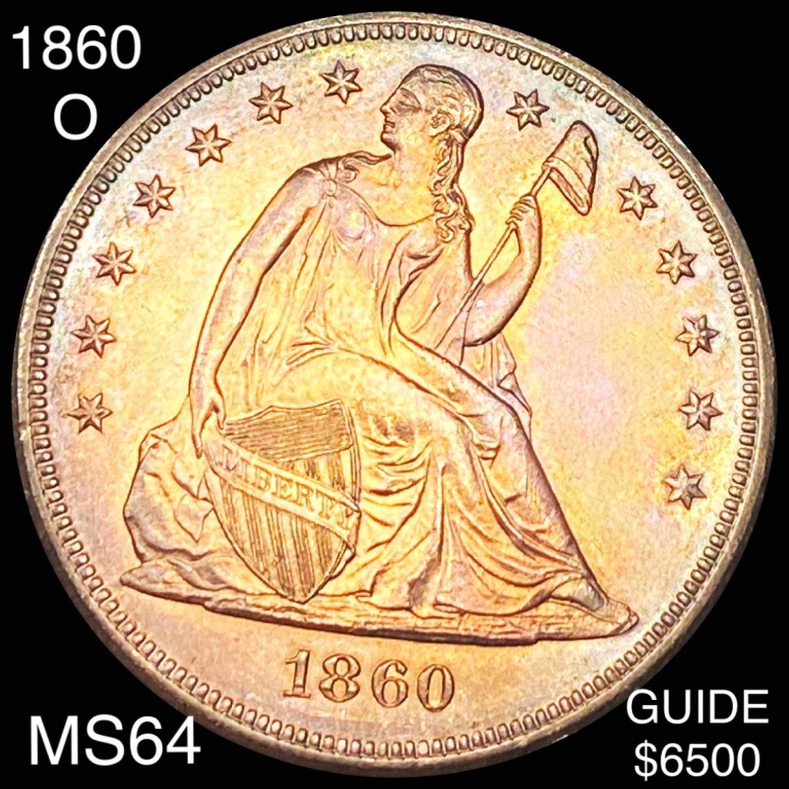 1860-O Seated Liberty Dollar CHOICE BU (1 of 2)