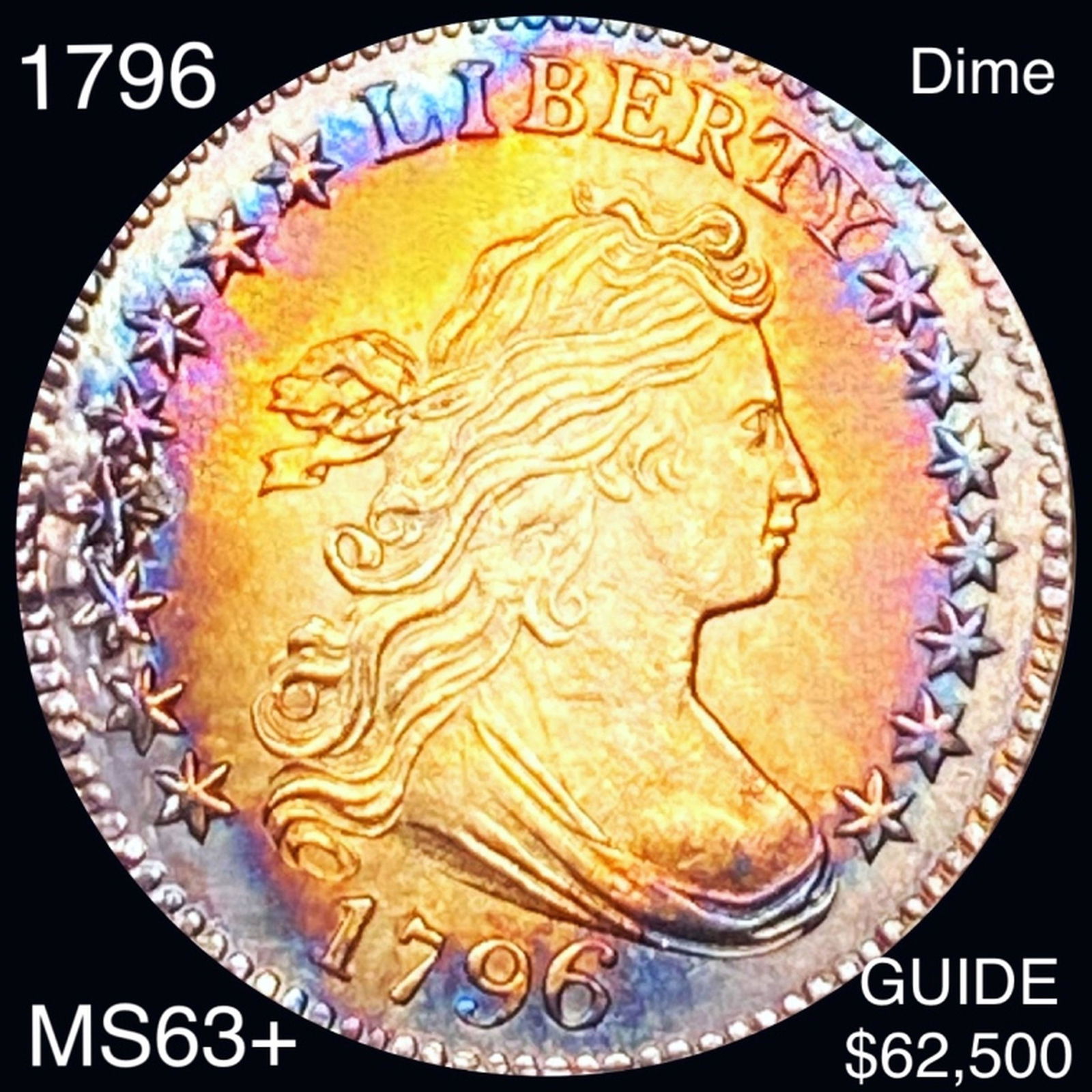 1796 Draped Bust Dime CHOICE BU (1 of 2)