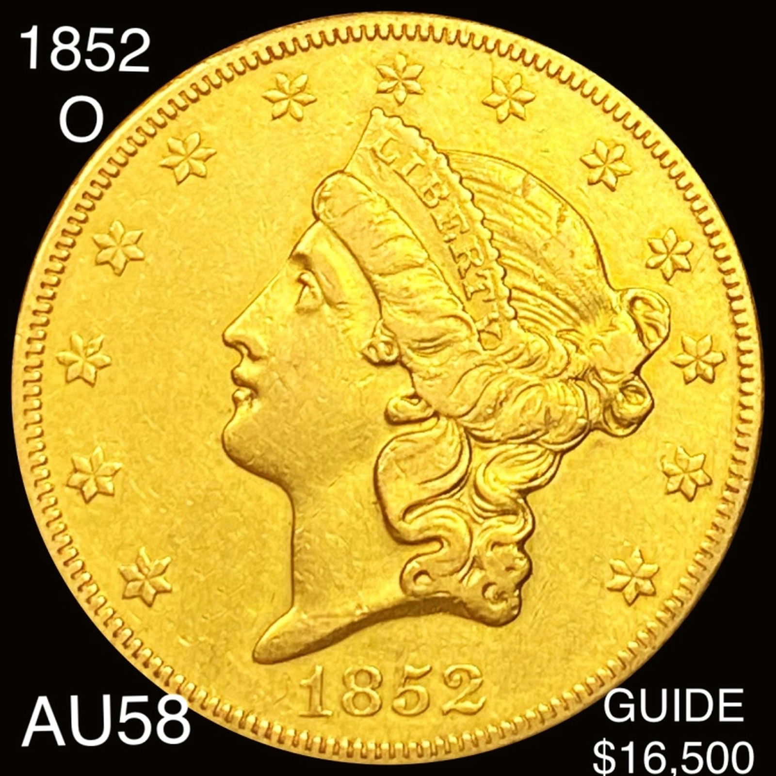 1852-O $20 Gold Double Eagle CHOICE AU (1 of 2)
