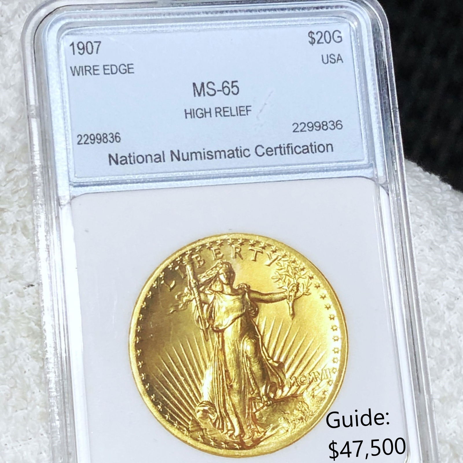1907 High Relief $20 Gold Double Eagle NNC - MS65 (1 of 2)