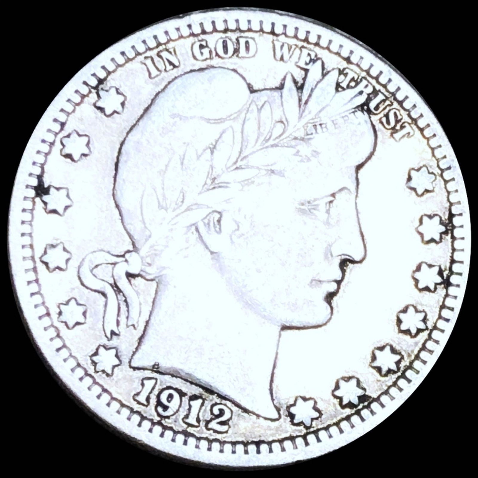 1912 Barber Silver Quarter LIGHTLY CIRCULATED (1 of 2)