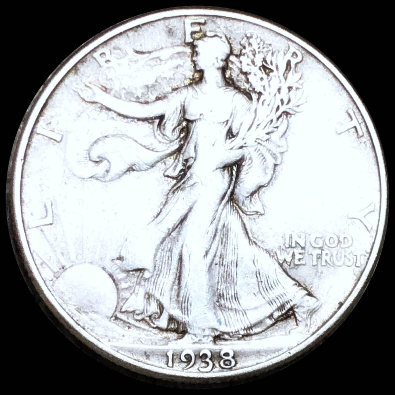 1938-D Walking Half Dollar NICELY CIRCULATED (1 of 2)