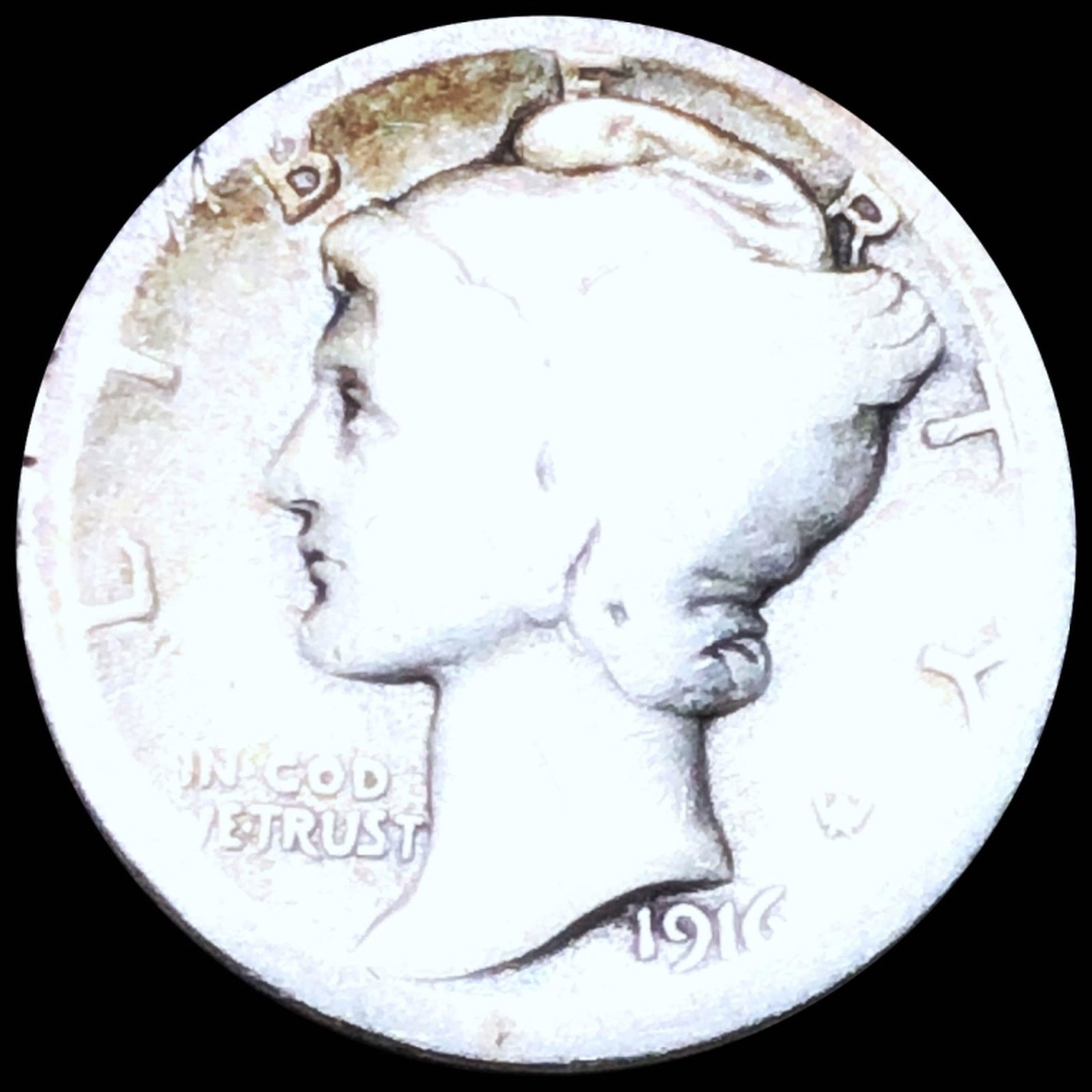 1916-D Mercury Silver Dime NICELY CIRCULATED (1 of 2)