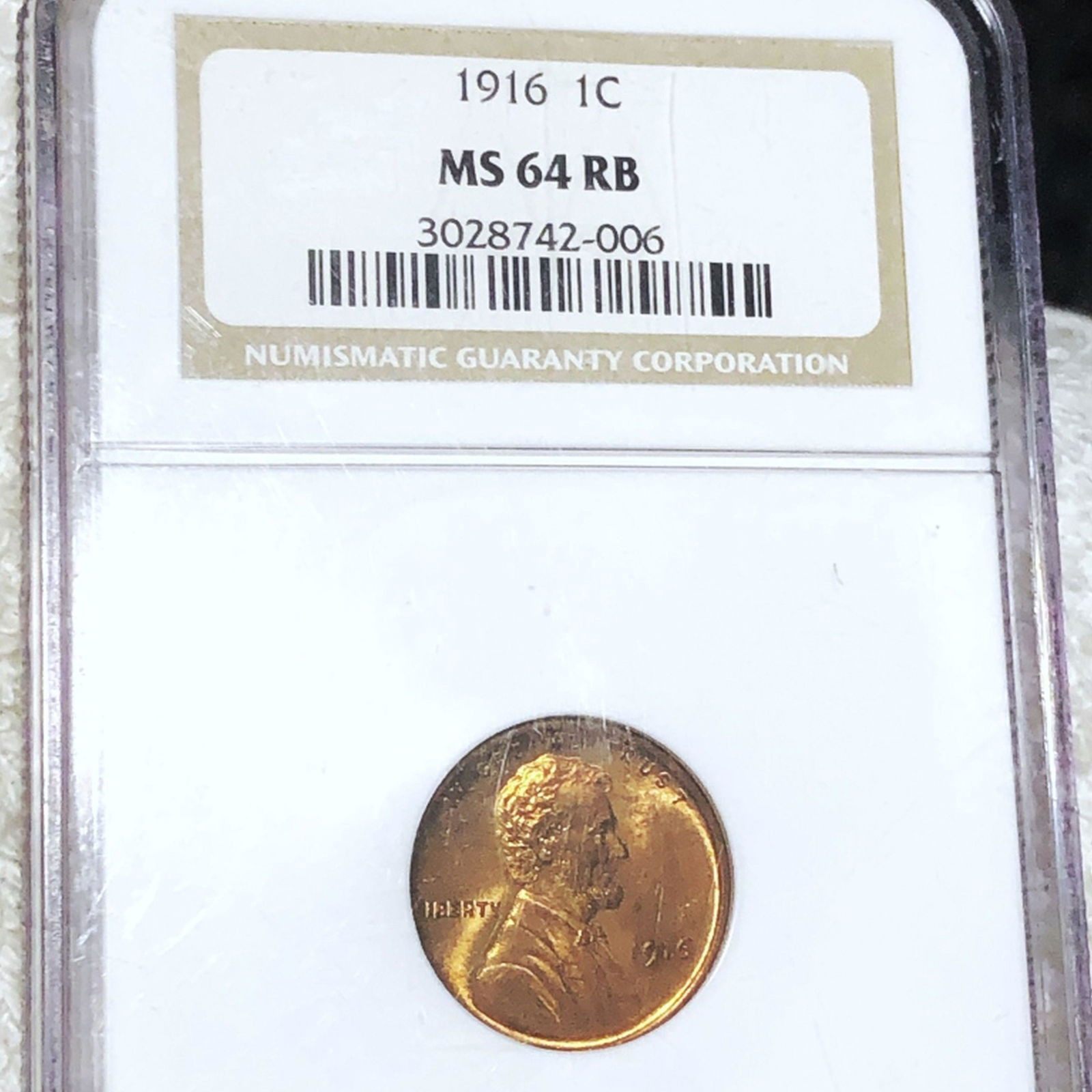 1916 Lincoln Wheat Penny NGC - MS 64 RB (1 of 2)