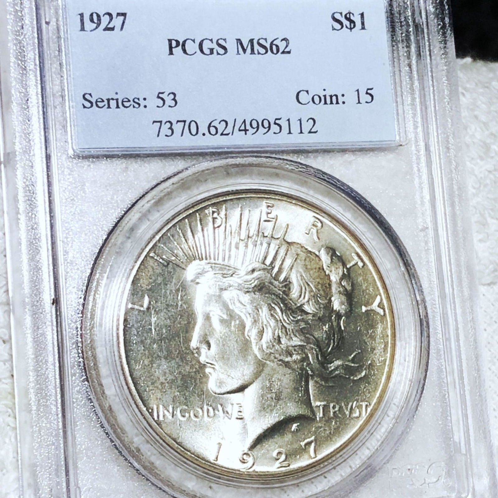 1927 Silver Peace Dollar PCGS - MS62 (1 of 2)