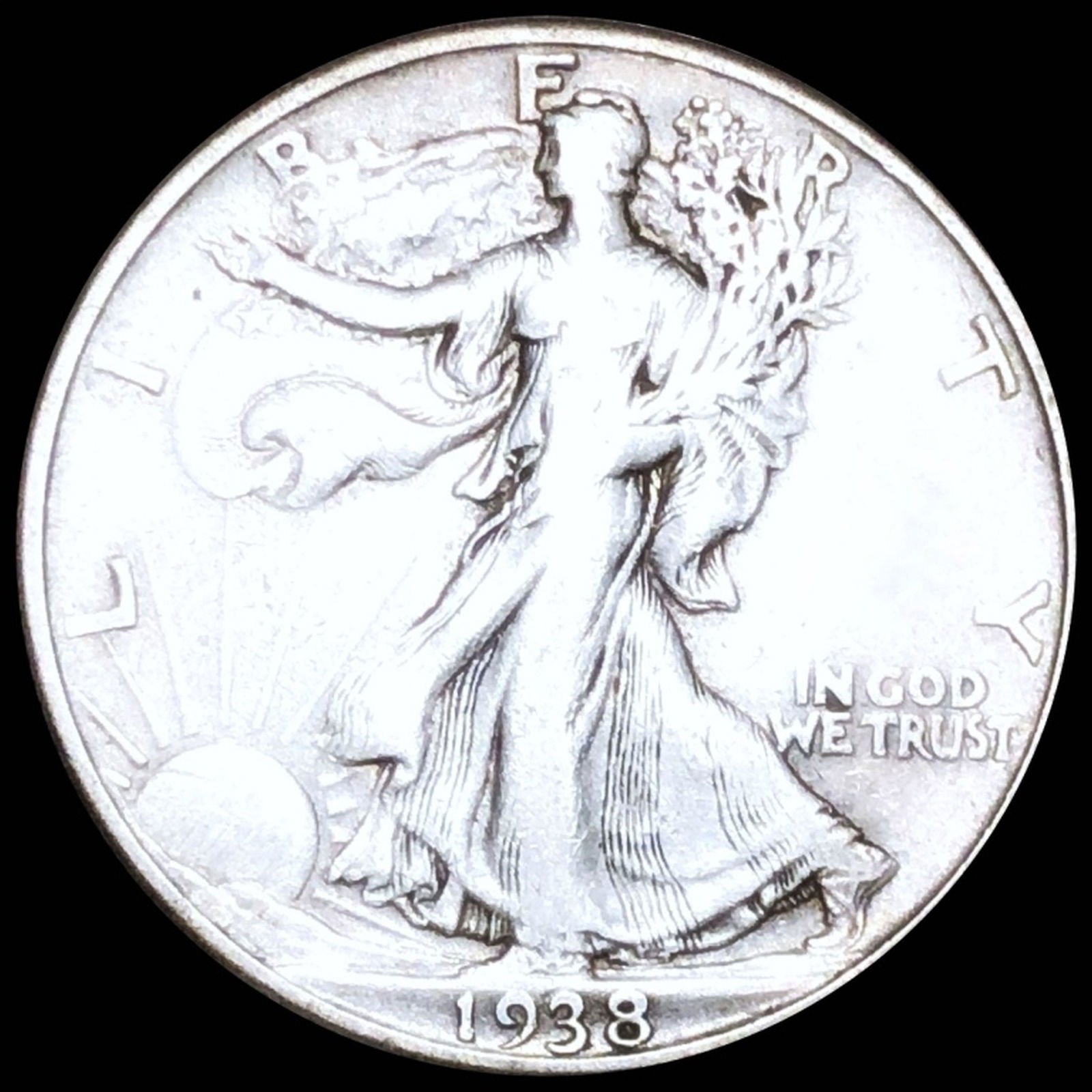 1938-D Walking Half Dollar NICELY CIRCULATED (1 of 2)