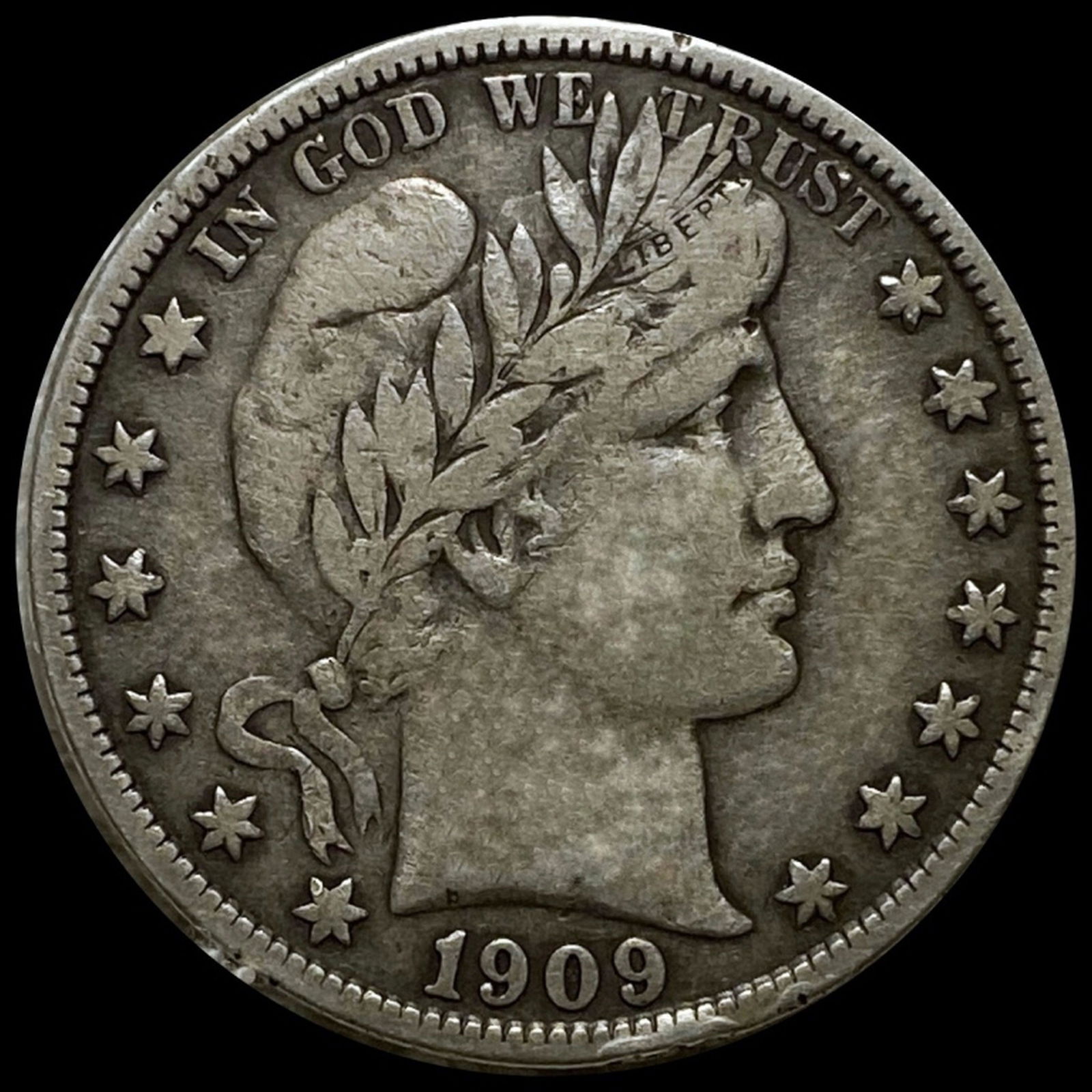 1909-S Barber Half Dollar NICELY CIRCULATED (1 of 2)