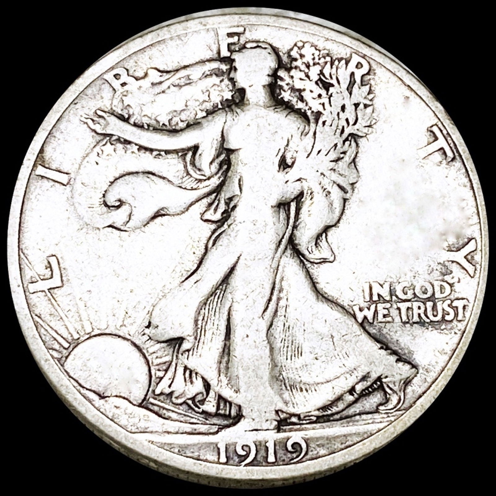 1919-S Walking Half Dollar NICELY CIRCULATED (1 of 2)