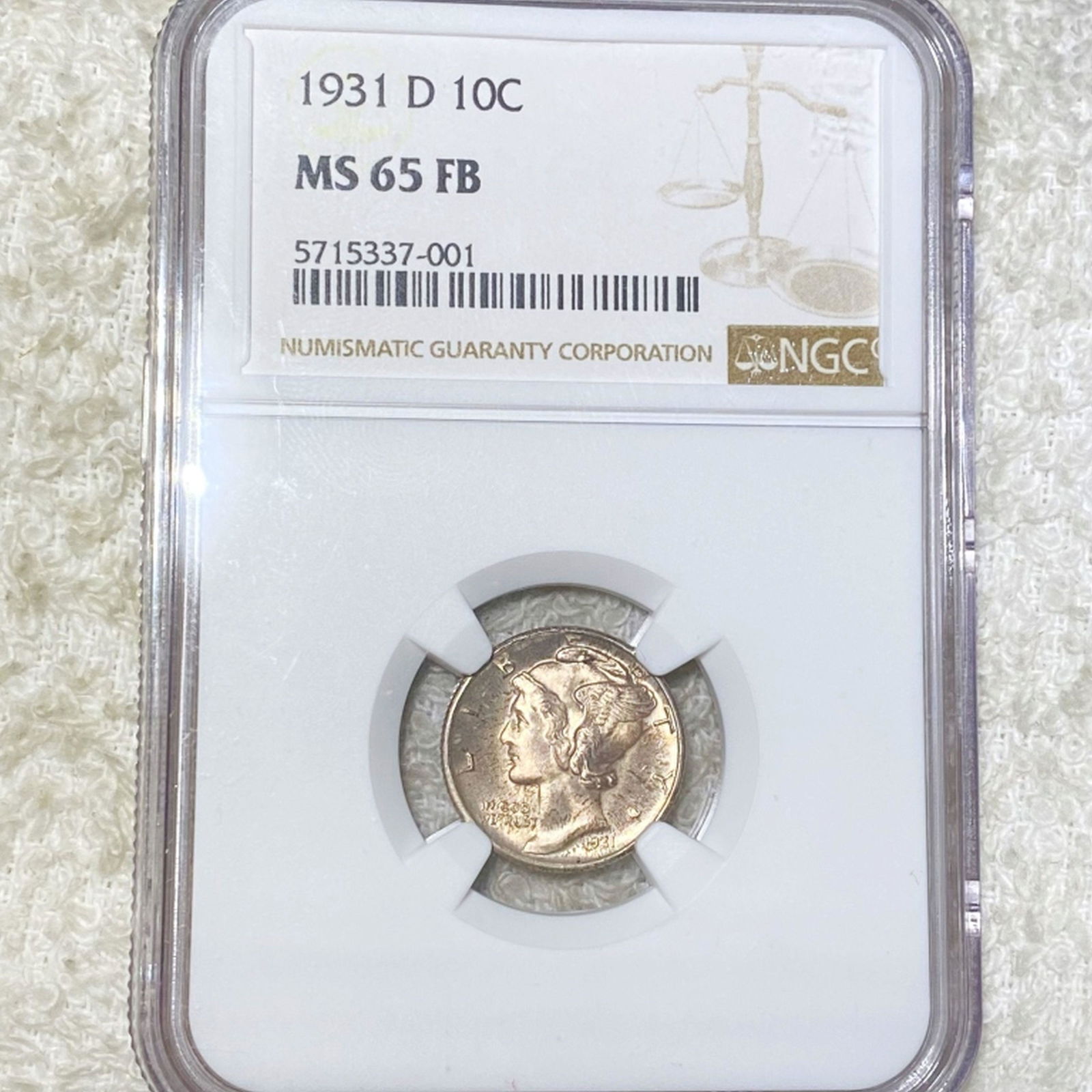 1931-D Mercury Silver Dime NGC - MS 65 FB (1 of 2)