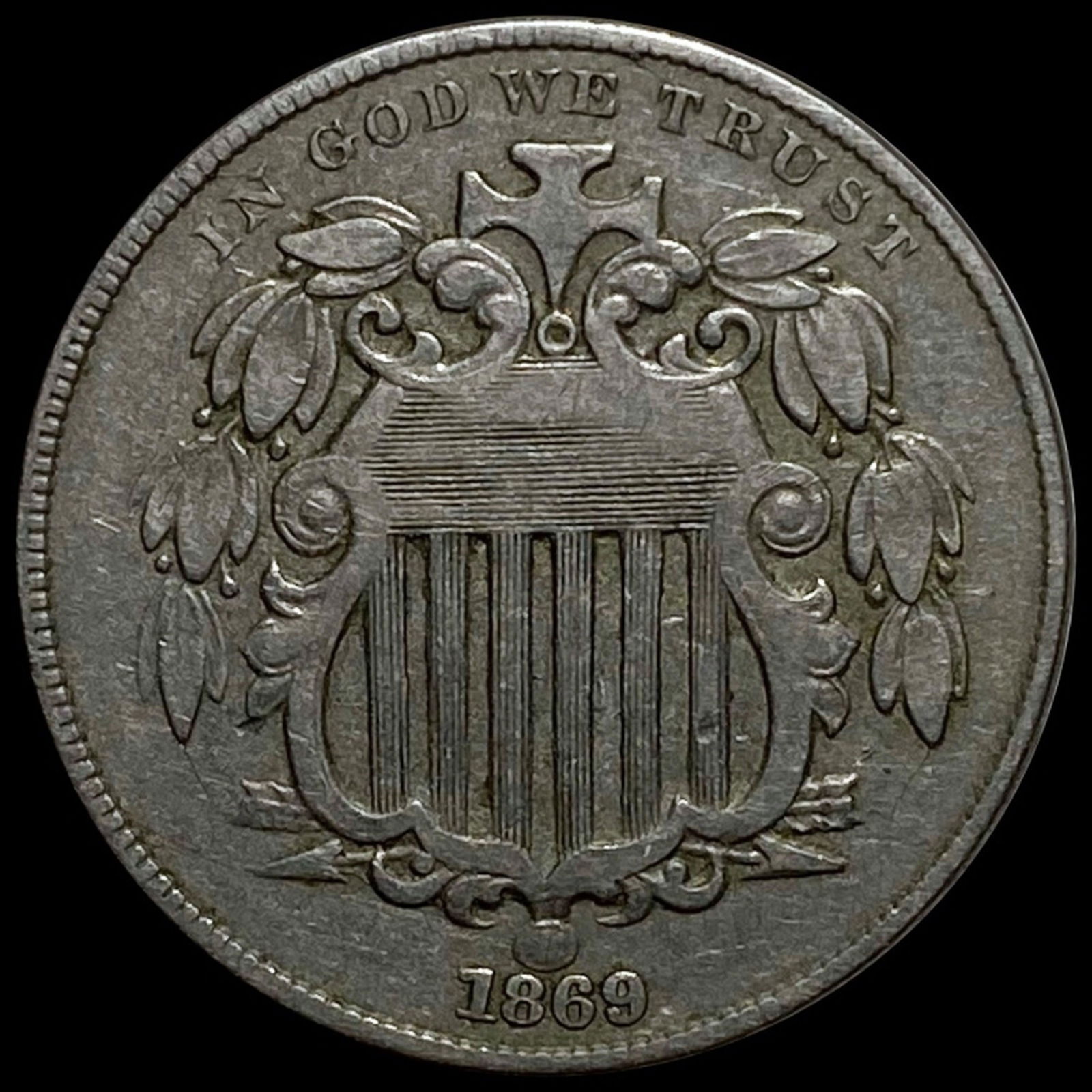 1869 Shield Nickel CLOSELY UNC (1 of 2)