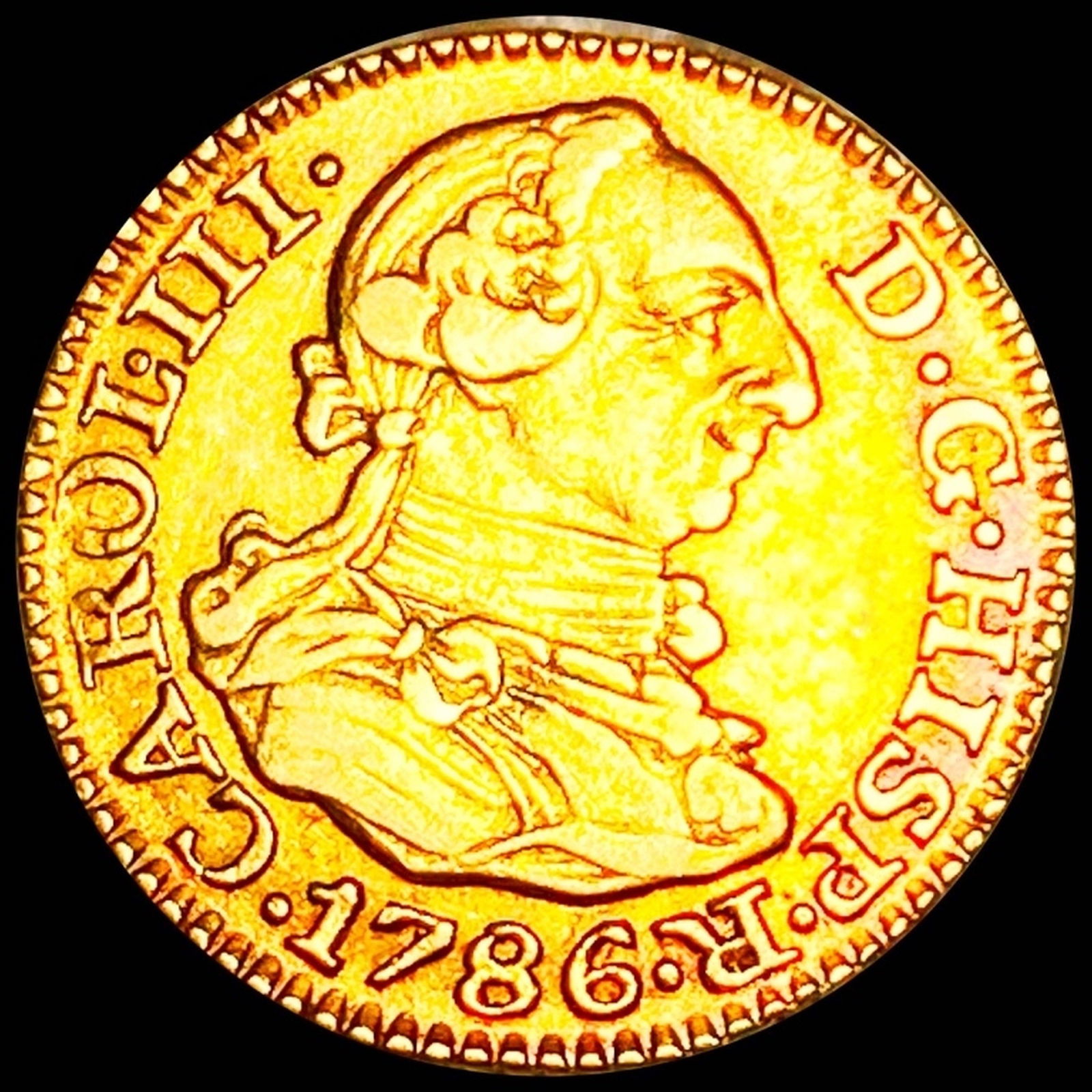 1786 Spanish Gold Half Escudo UNCIRCULATED (1 of 2)