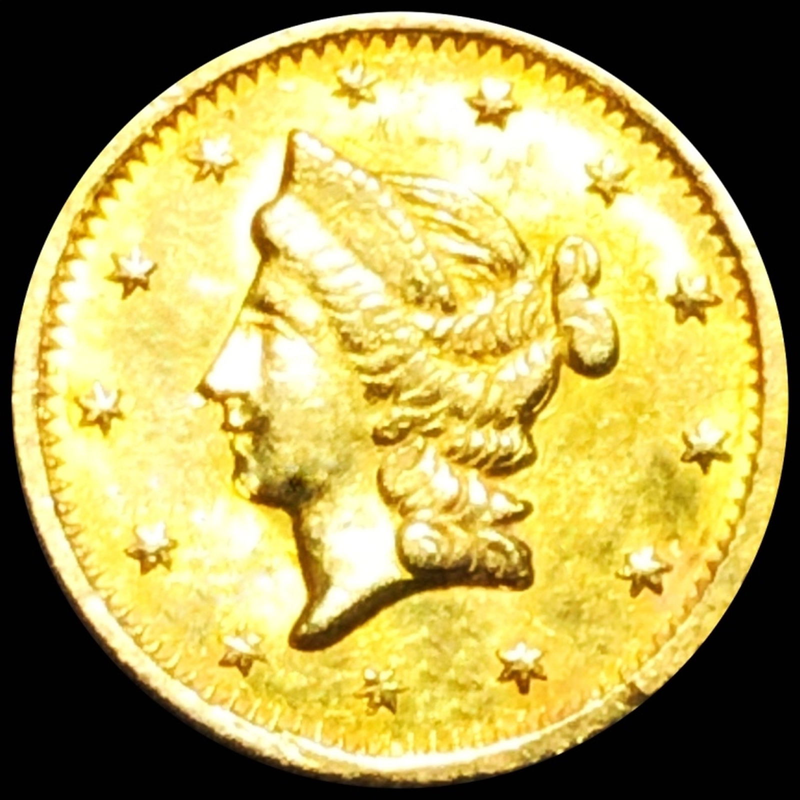 1853 Cal. Round Gold Dollar UNCIRCULATED (1 of 2)