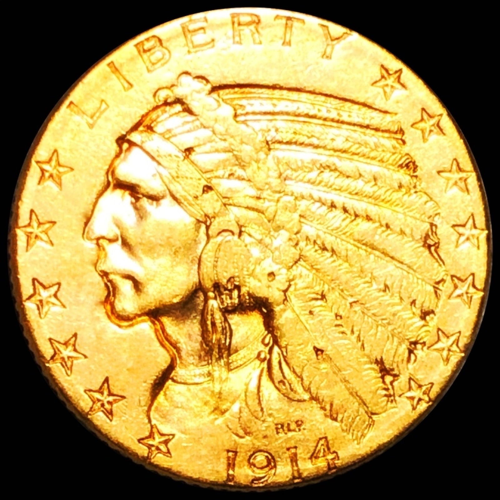1914-S $5 Gold Half Eagle ABOUT UNCIRCULATED (1 of 2)