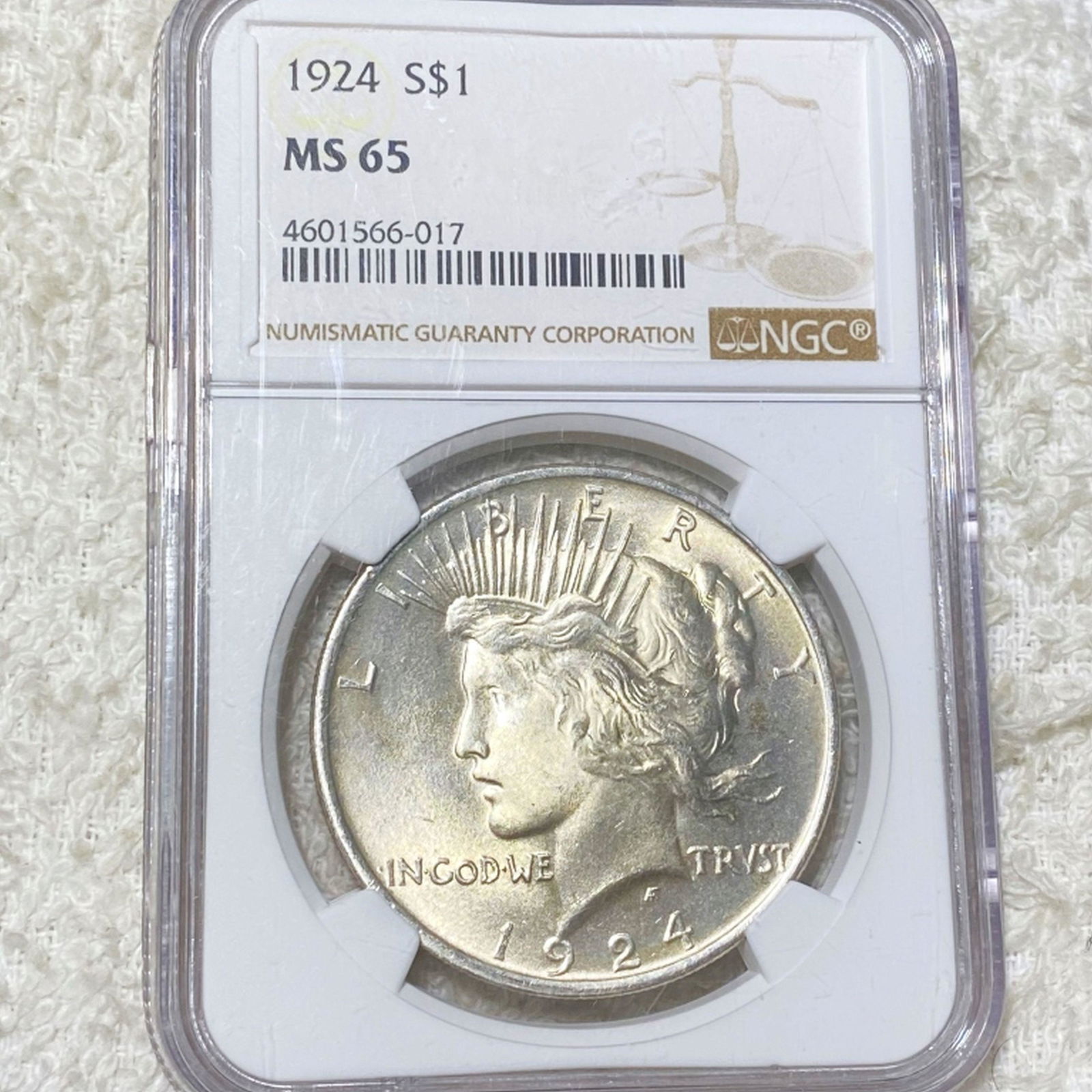 1924 Silver Peace Dollar NGC - MS65 (1 of 2)