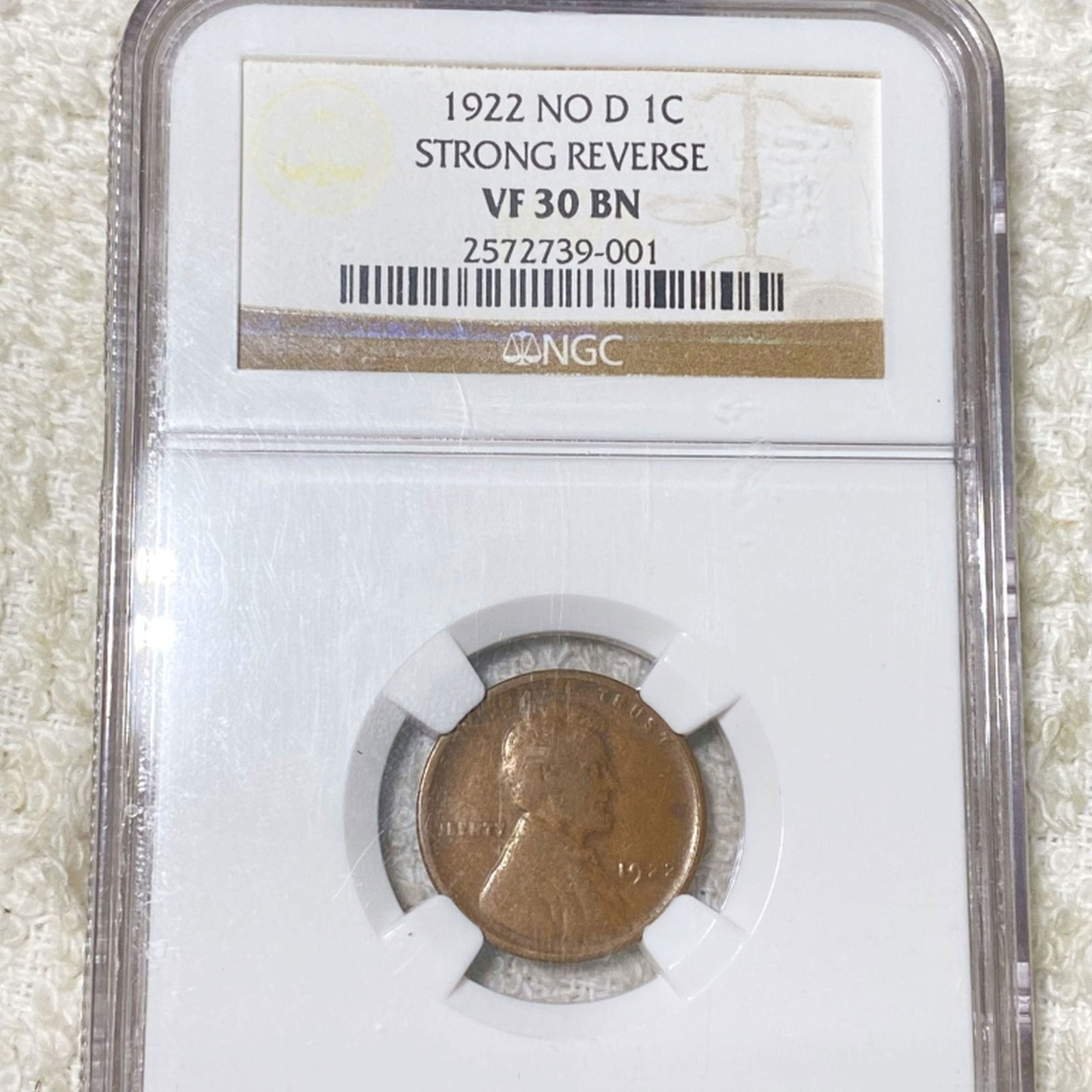 1922 "NO D" Lincoln Wheat Penny NGC - VF 30 BN SR (1 of 2)