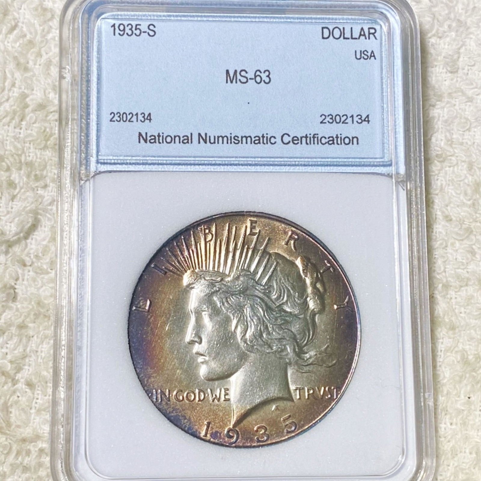 1935-S Silver Peace Dollar NNC - MS63 (1 of 2)