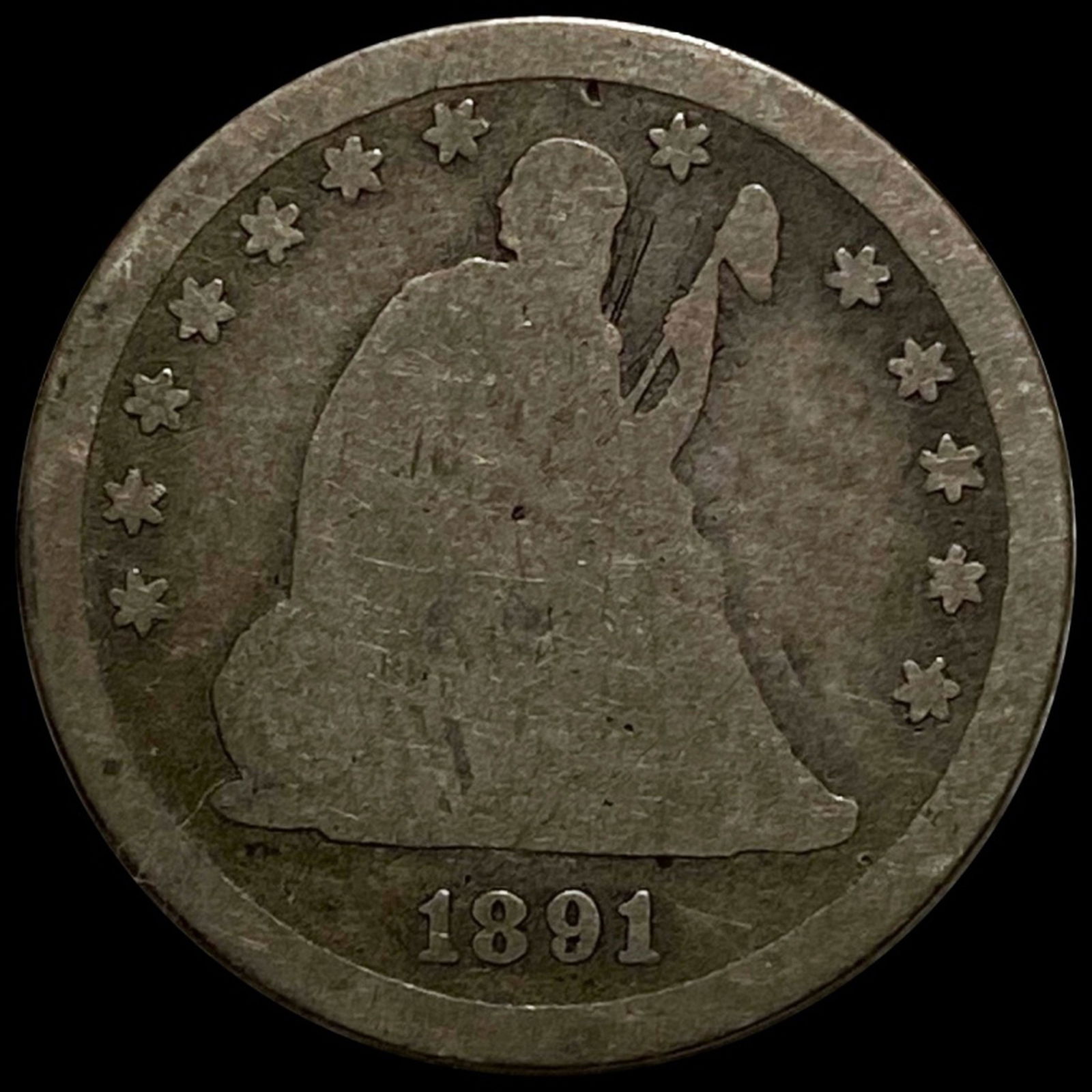 1891 Seated Liberty Quarter NICELY CIRCULATED (1 of 2)