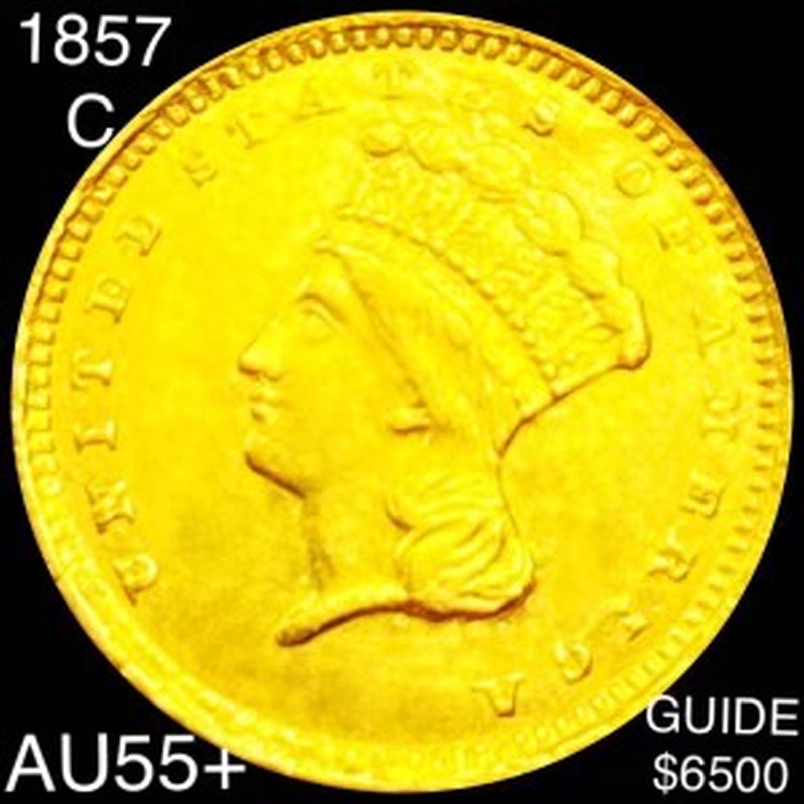 1857-C Rare Gold Dollar CHOICE AU (1 of 2)