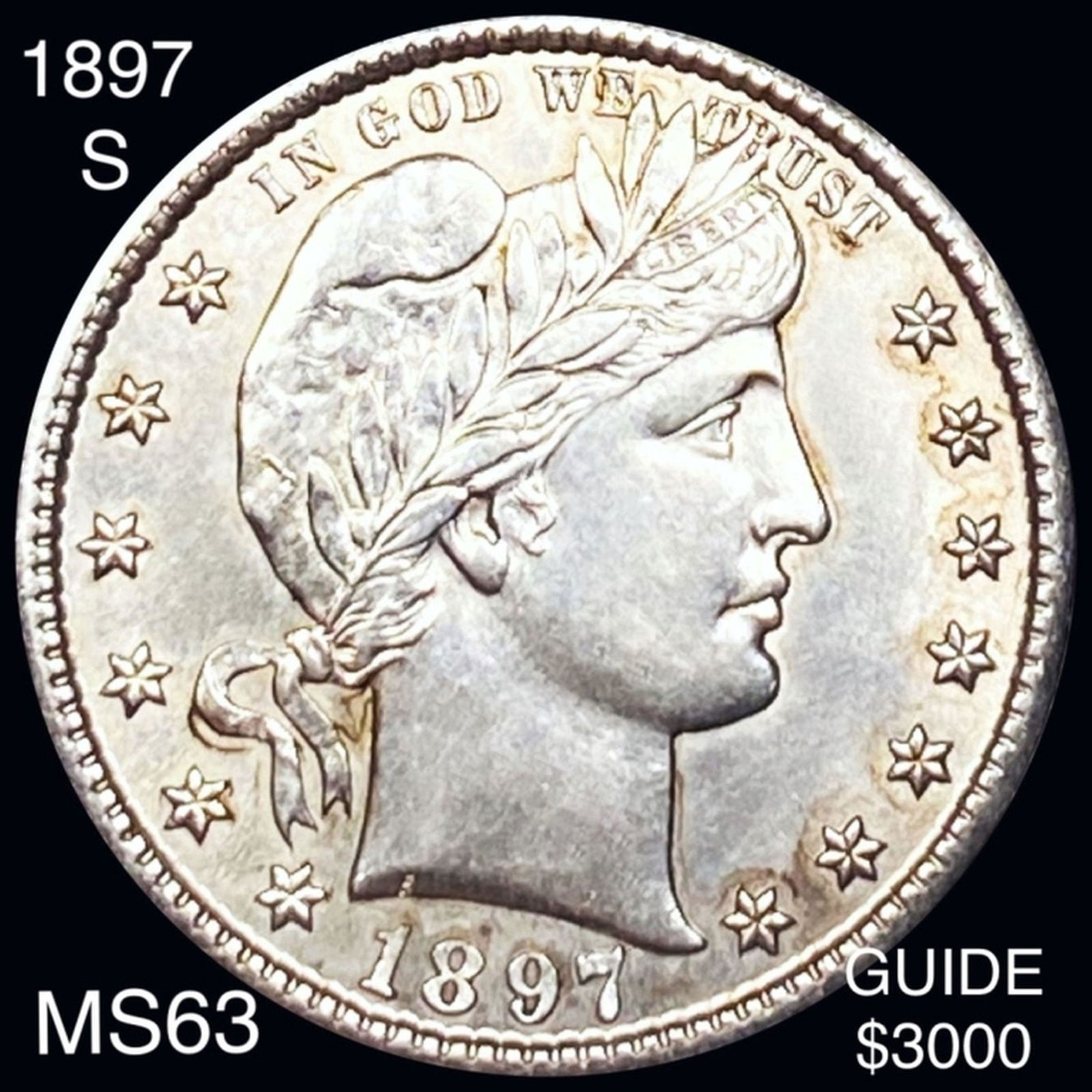 1897-S Barber Silver Quarter CHOICE BU (1 of 2)