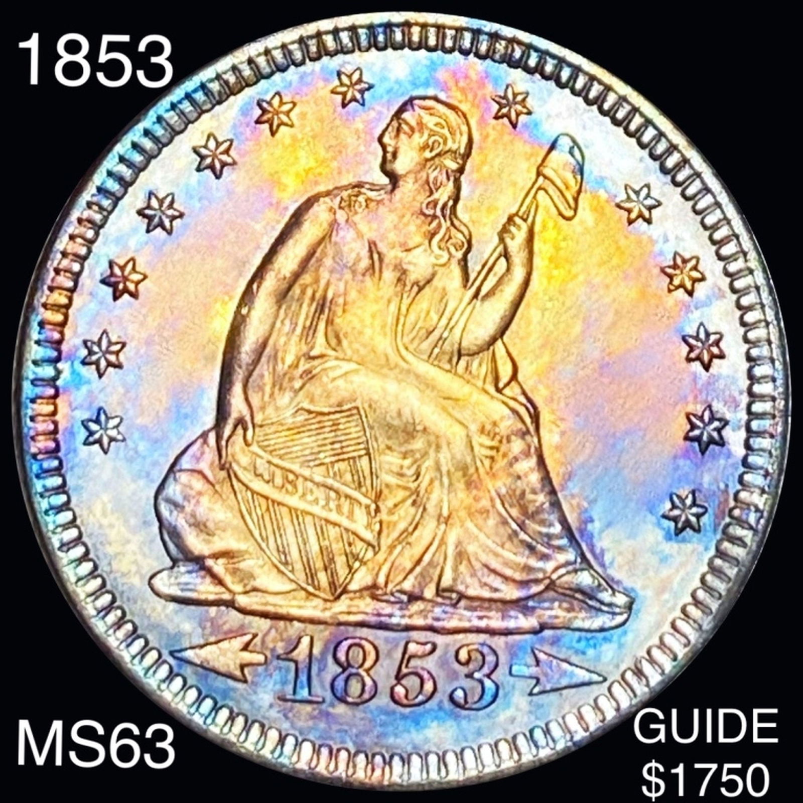 1853 Seated Liberty Quarter CHOICE BU (1 of 2)