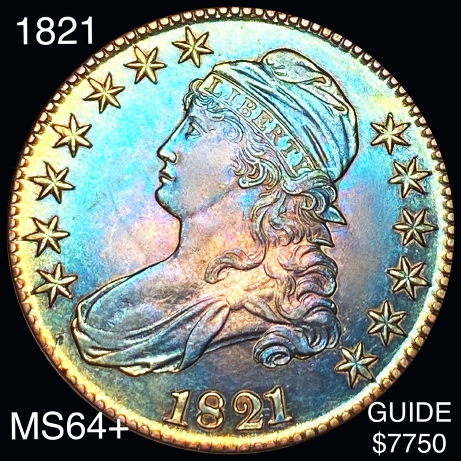 1821 Capped Bust Half Dollar CHOICE BU (1 of 2)