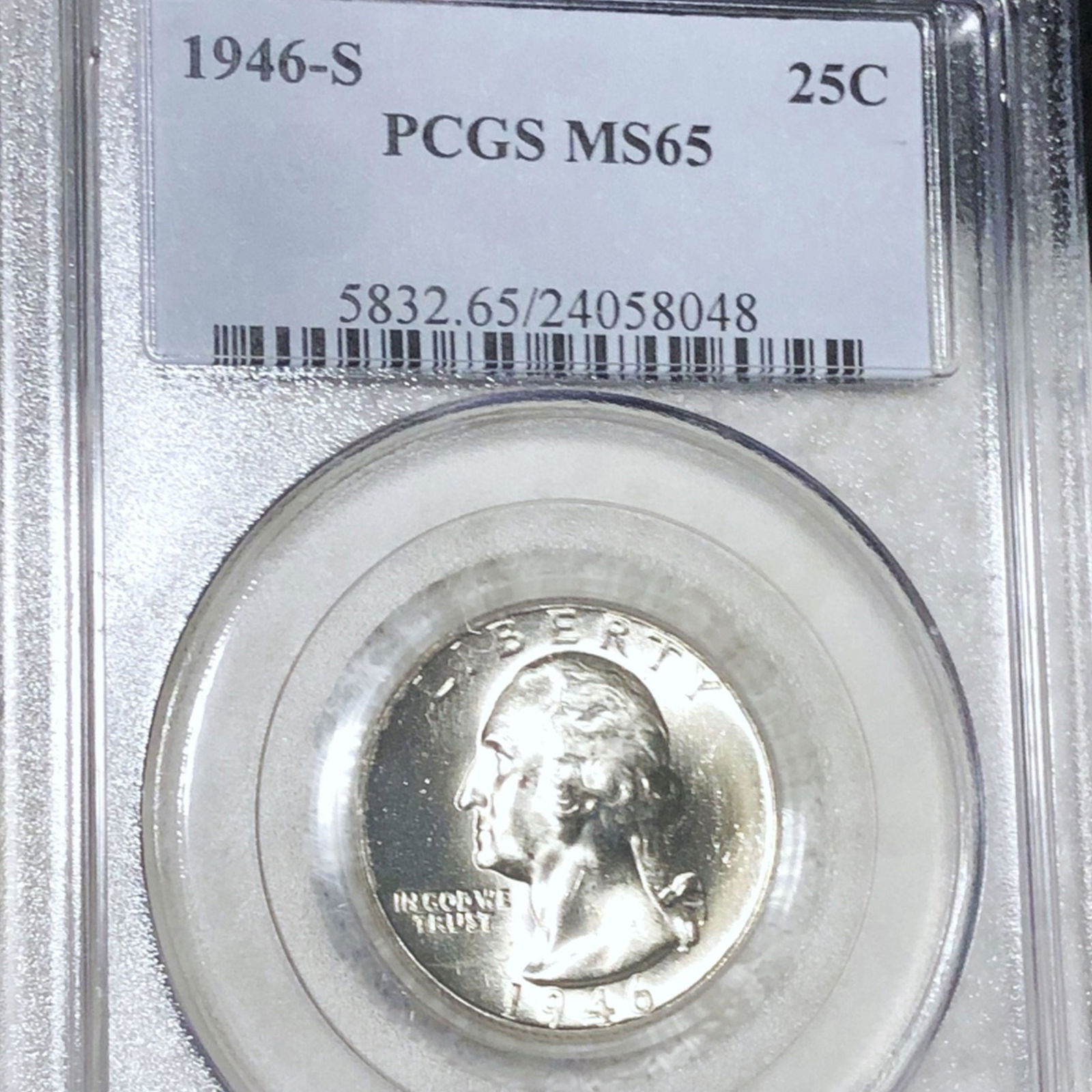 1946-S Washington Silver Quarter PCGS - MS65 (1 of 2)