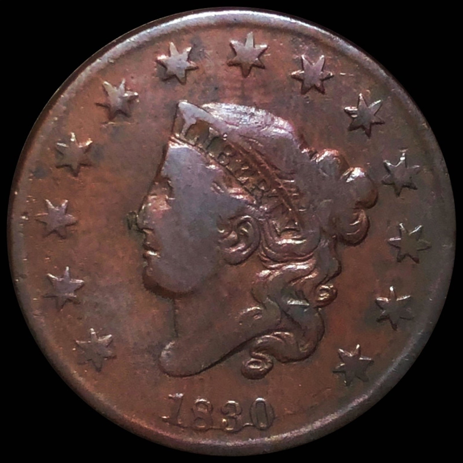 1830 Coronet Head Large Cent LIGHTLY CIRCULATED (1 of 2)