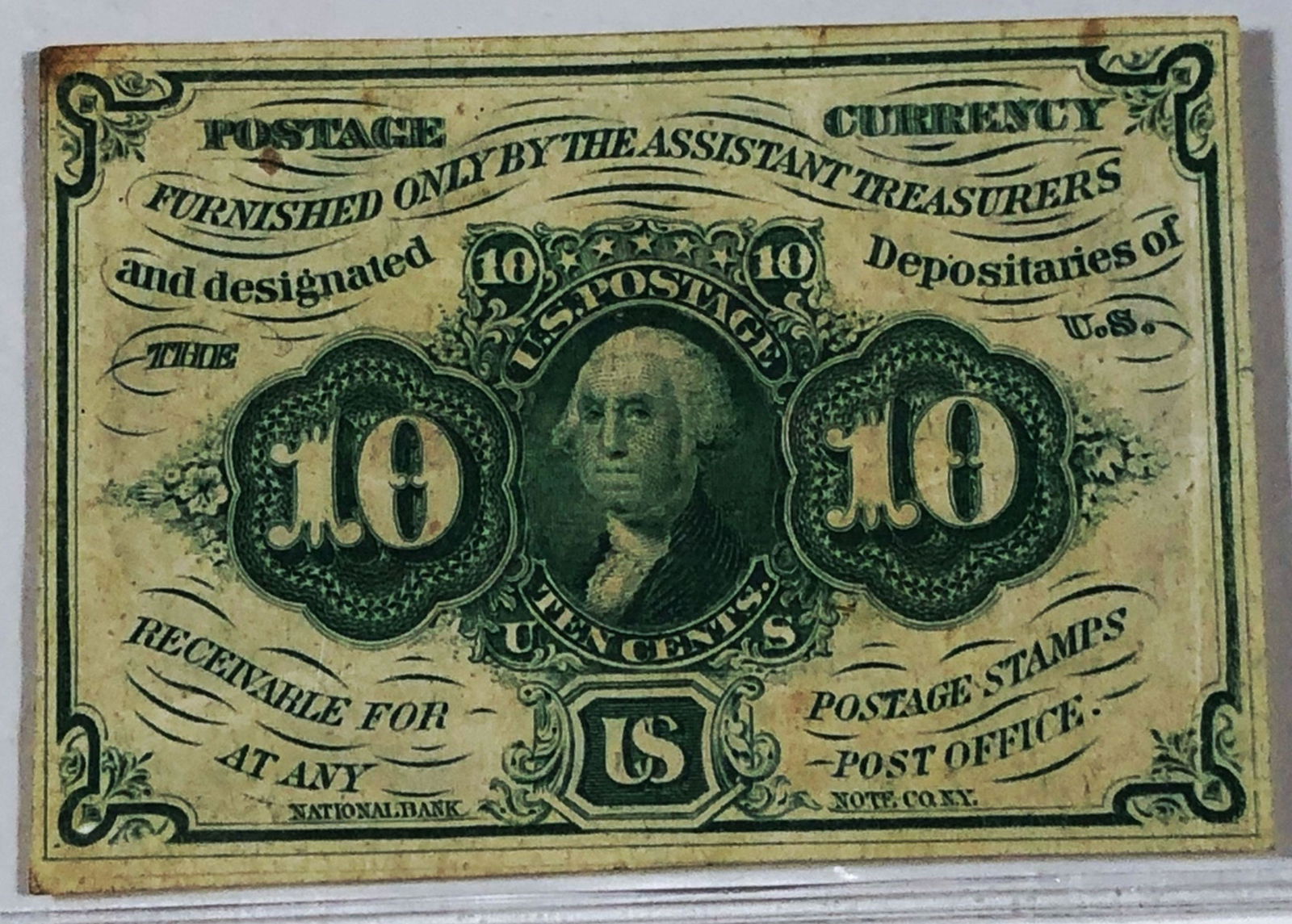 1862 US Postage Currency 10 Cents UNCIRCULATED (1 of 2)