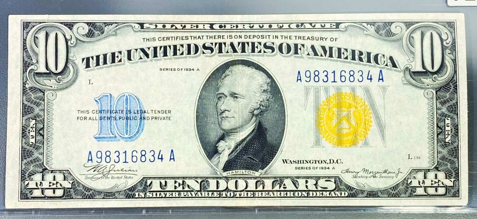 1934 US $10 Gold Seal Bill UNCIRCULATED (1 of 2)