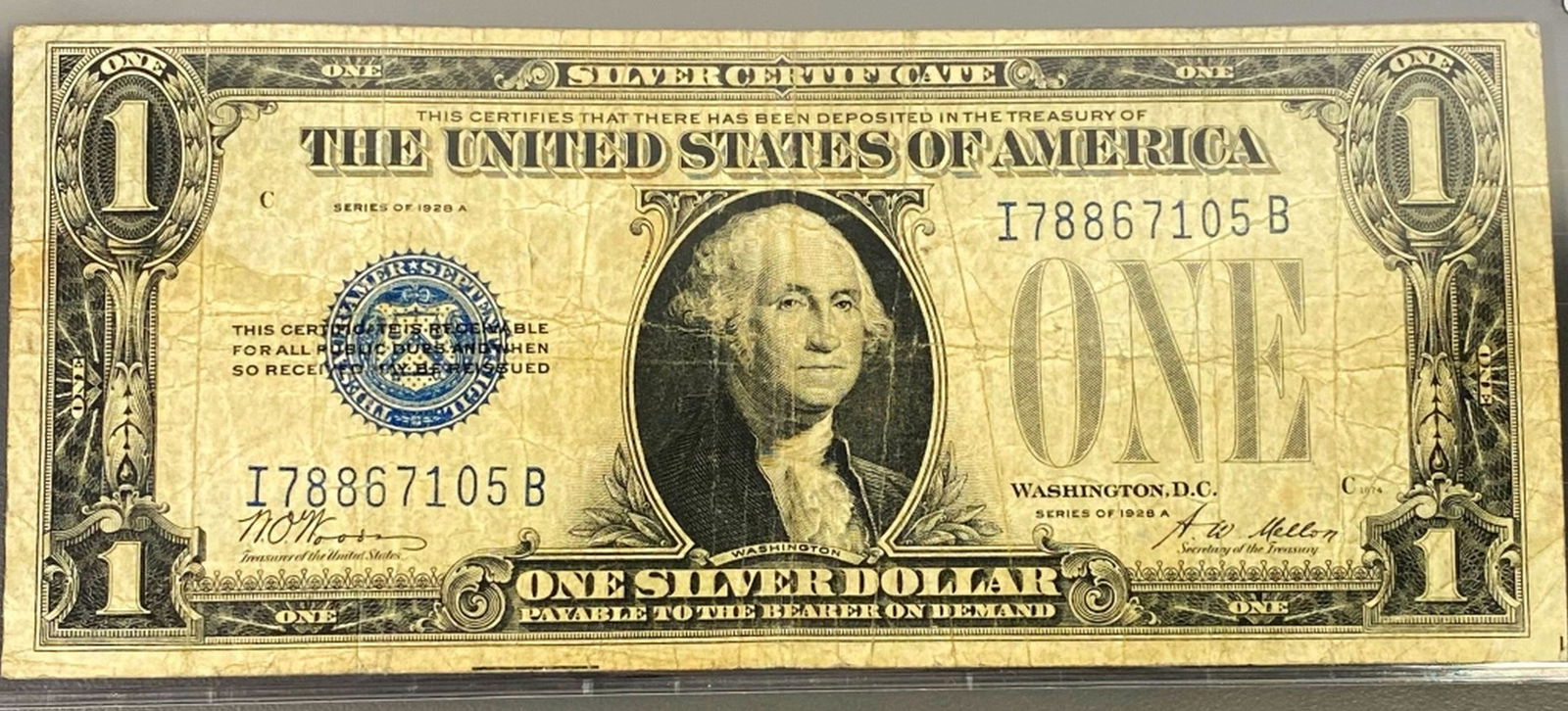 1928 US $1 Blue Seal Bill LIGHTLY CIRCULATED (1 of 2)