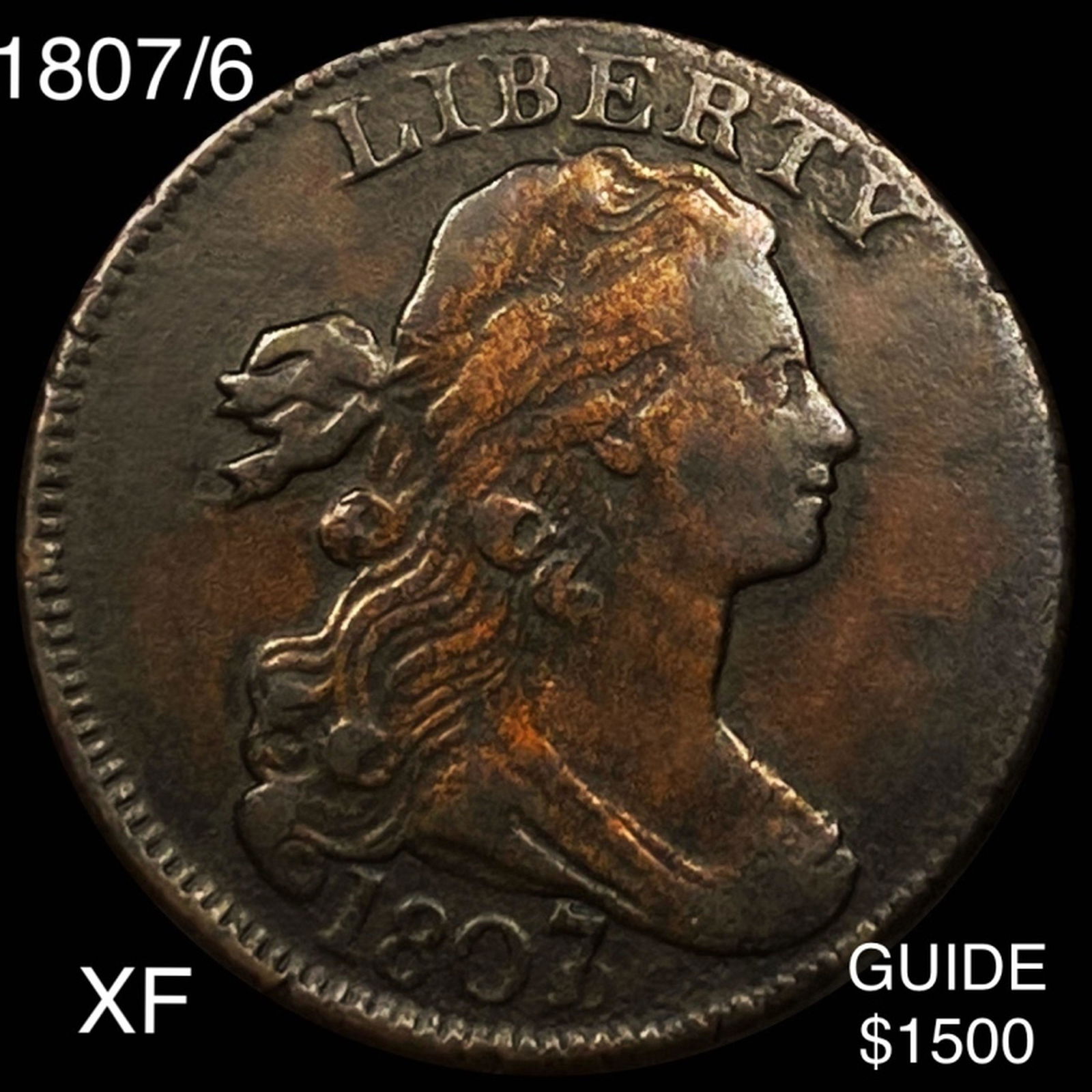 1807/6 Draped Bust Large Cent XF (1 of 2)