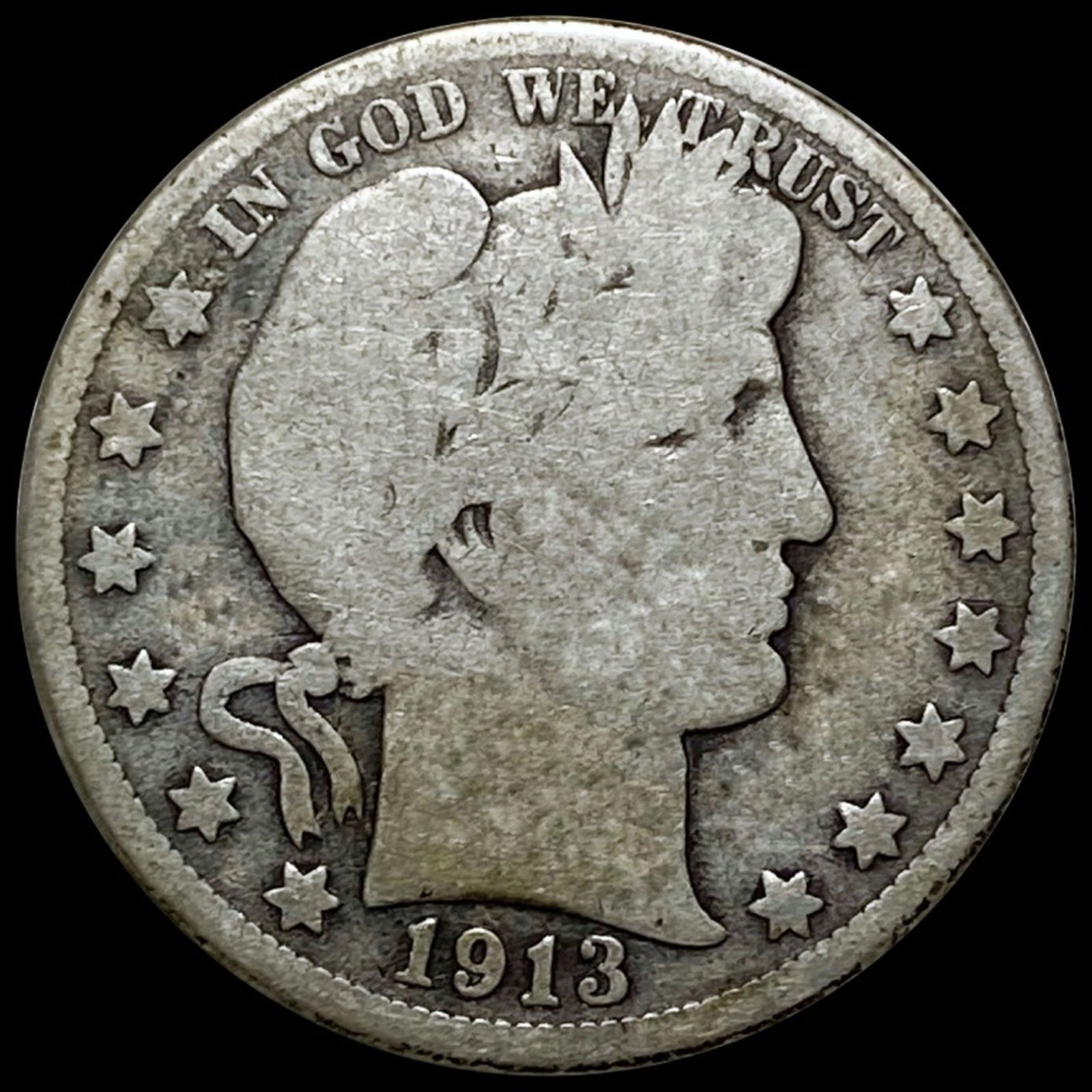 1913-D Barber Half Dollar NICELY CIRCULATED (1 of 2)