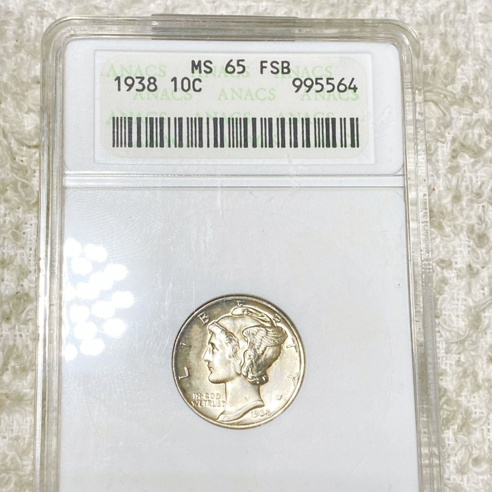 1938 Mercury Silver Dime NGC - MS 65 FSB (1 of 2)