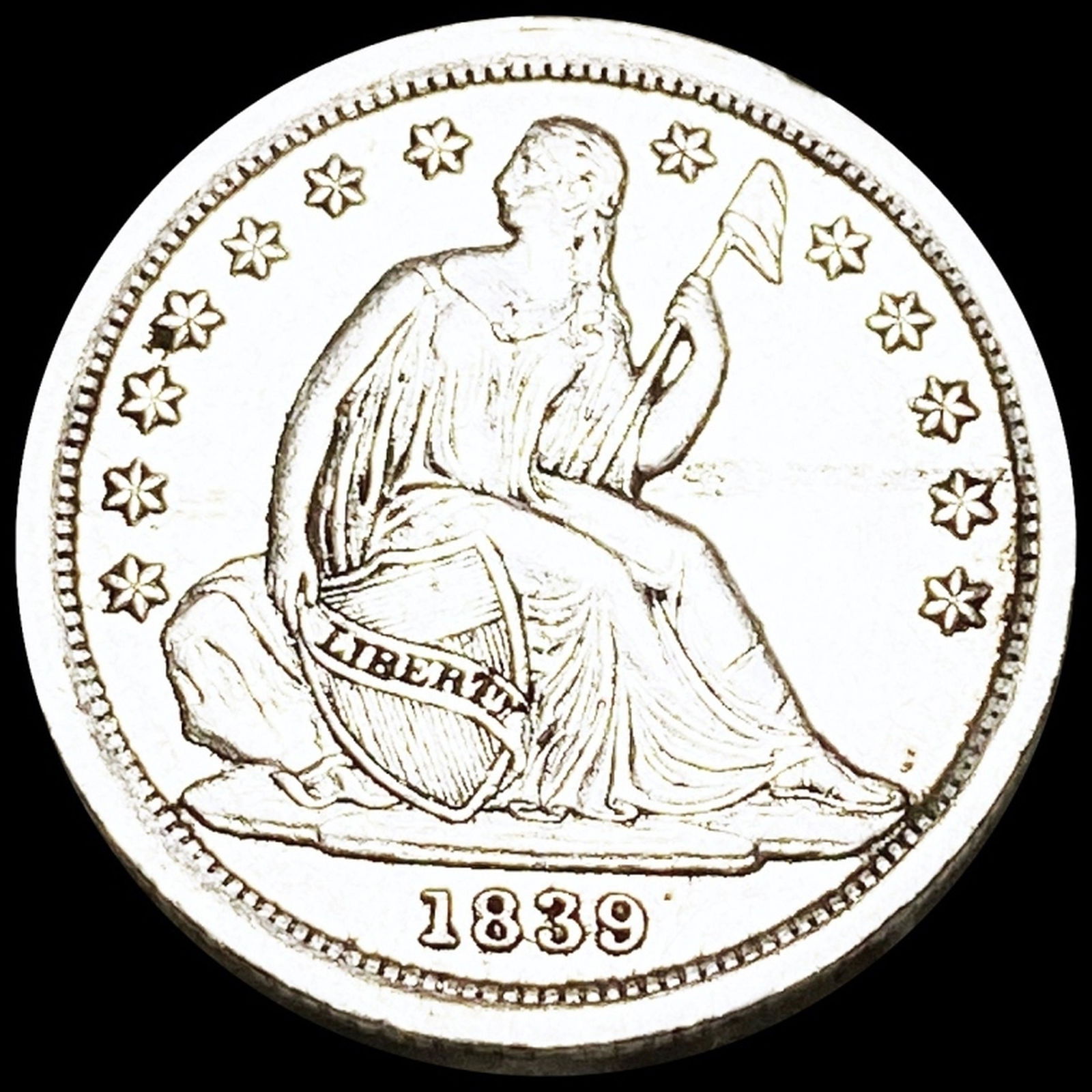 1839 Seated Liberty Dime NEARLY UNCIRCULATED (1 of 2)